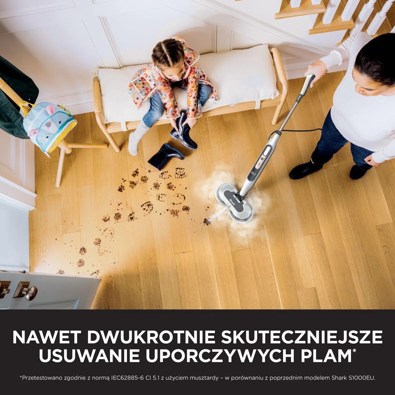 Shark Automatyczny mop parowy S8201EU 2 obrotowe nakładki 3 tryby pary dezynfekuje
