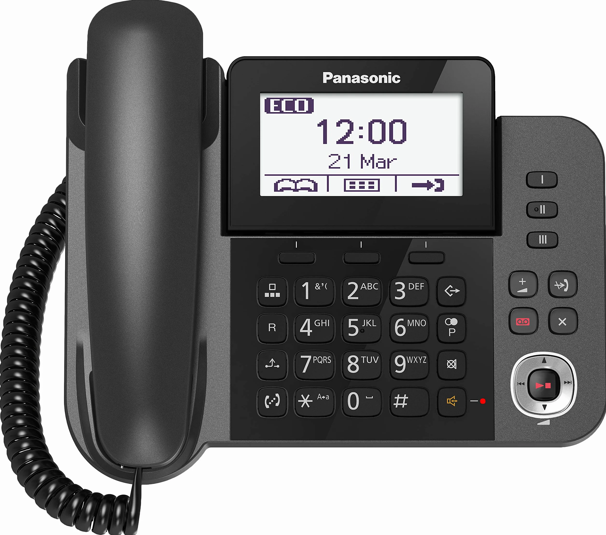 Panasonic Telefon KX-TGF320EXM - telefony (DECT, biurko, czarny, LCD, AAA, polifoniczny)