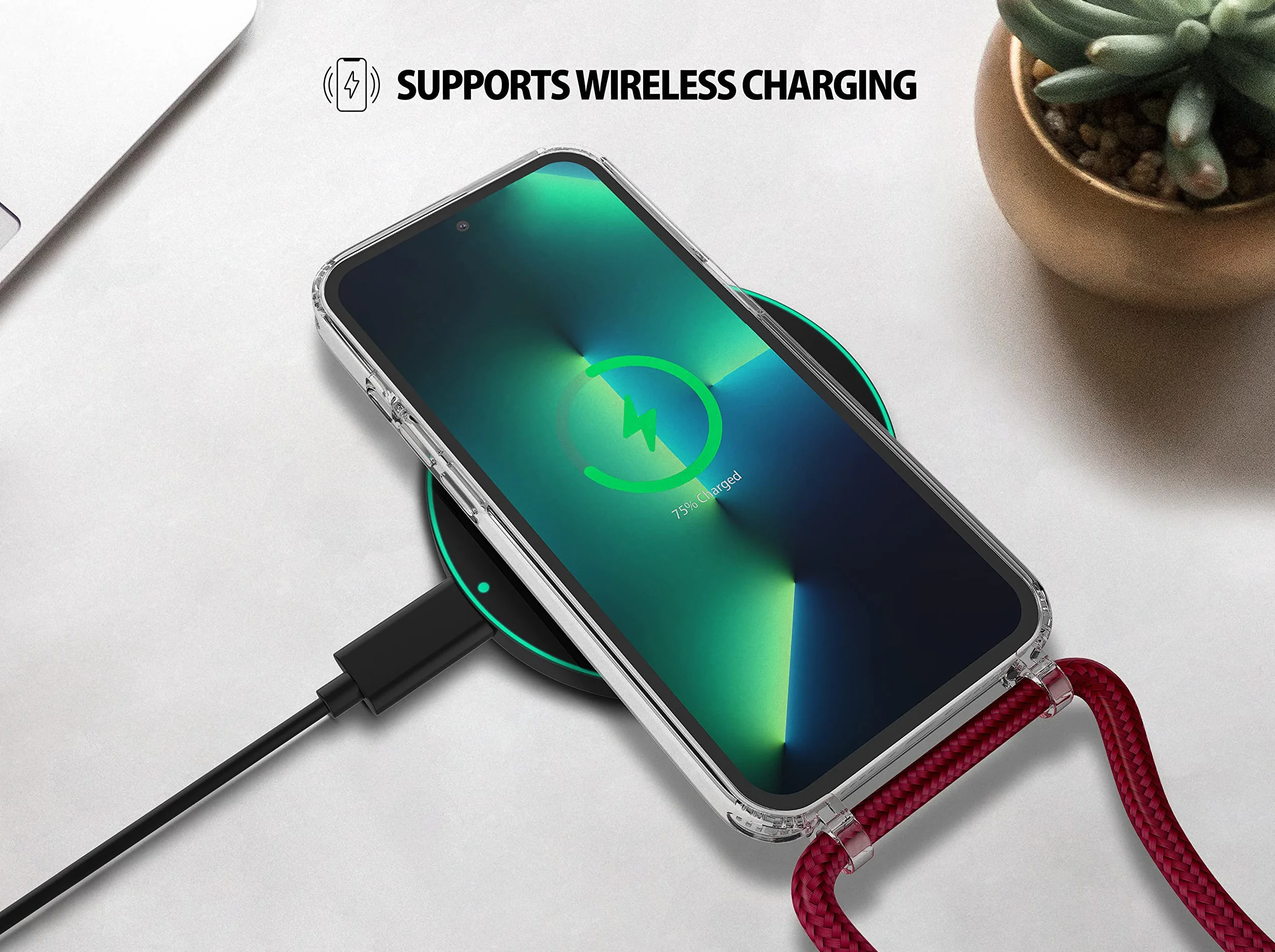 MyGadget smycz do telefonu dla Samsung Galaxy S20 FE - [ Etui z odpinanym i regulowanym paskiem ] - Etui na telefon z paskiem do zawieszenia, sznurek, pokrowiec ochronny - bordowy