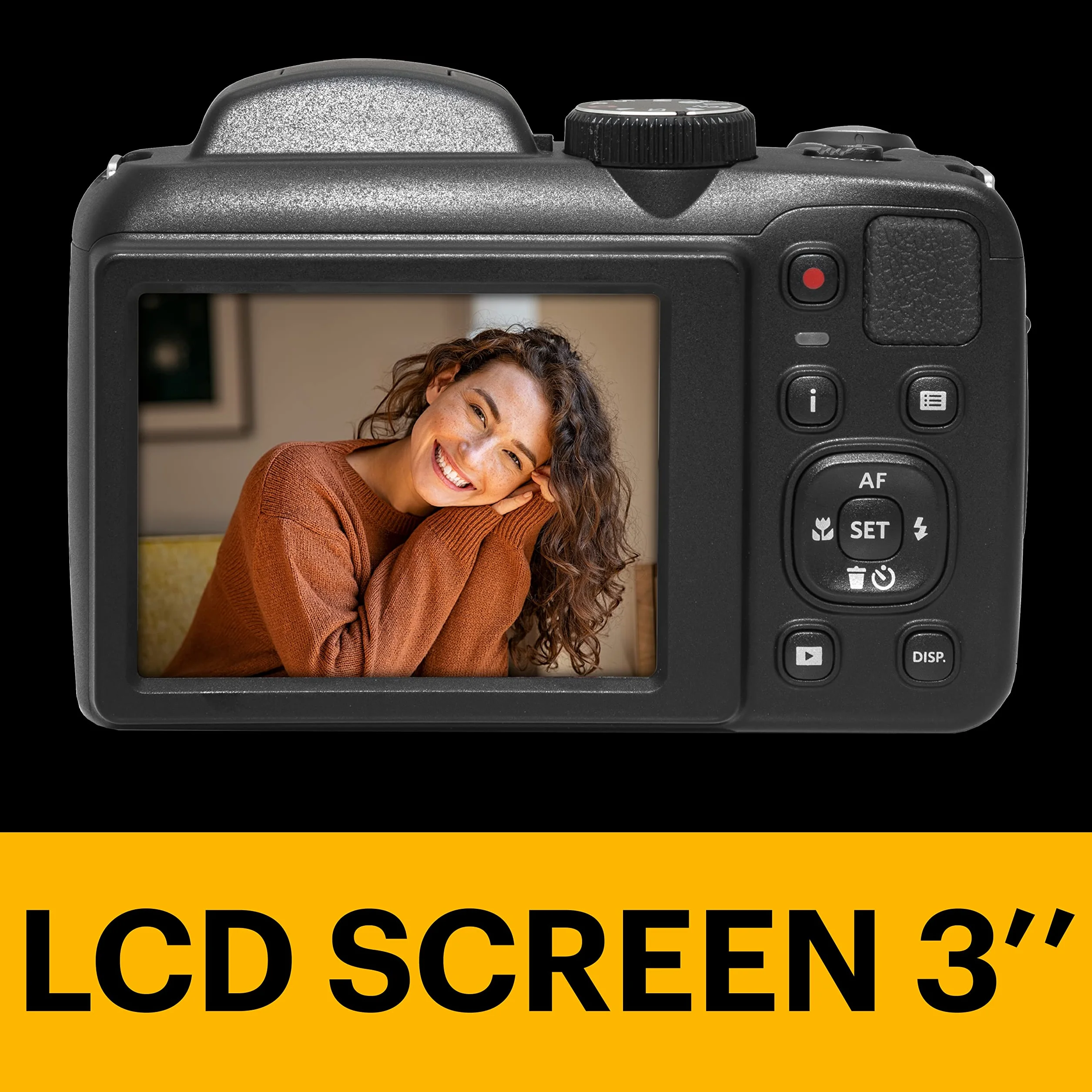 KODAK PIXPRO Astro Zoom AZ255-BK aparat cyfrowy 16 MP z 25-krotnym zoomem optycznym 24 mm, szeroki kąt 1080P Full HD i 3" LCD (czarny)