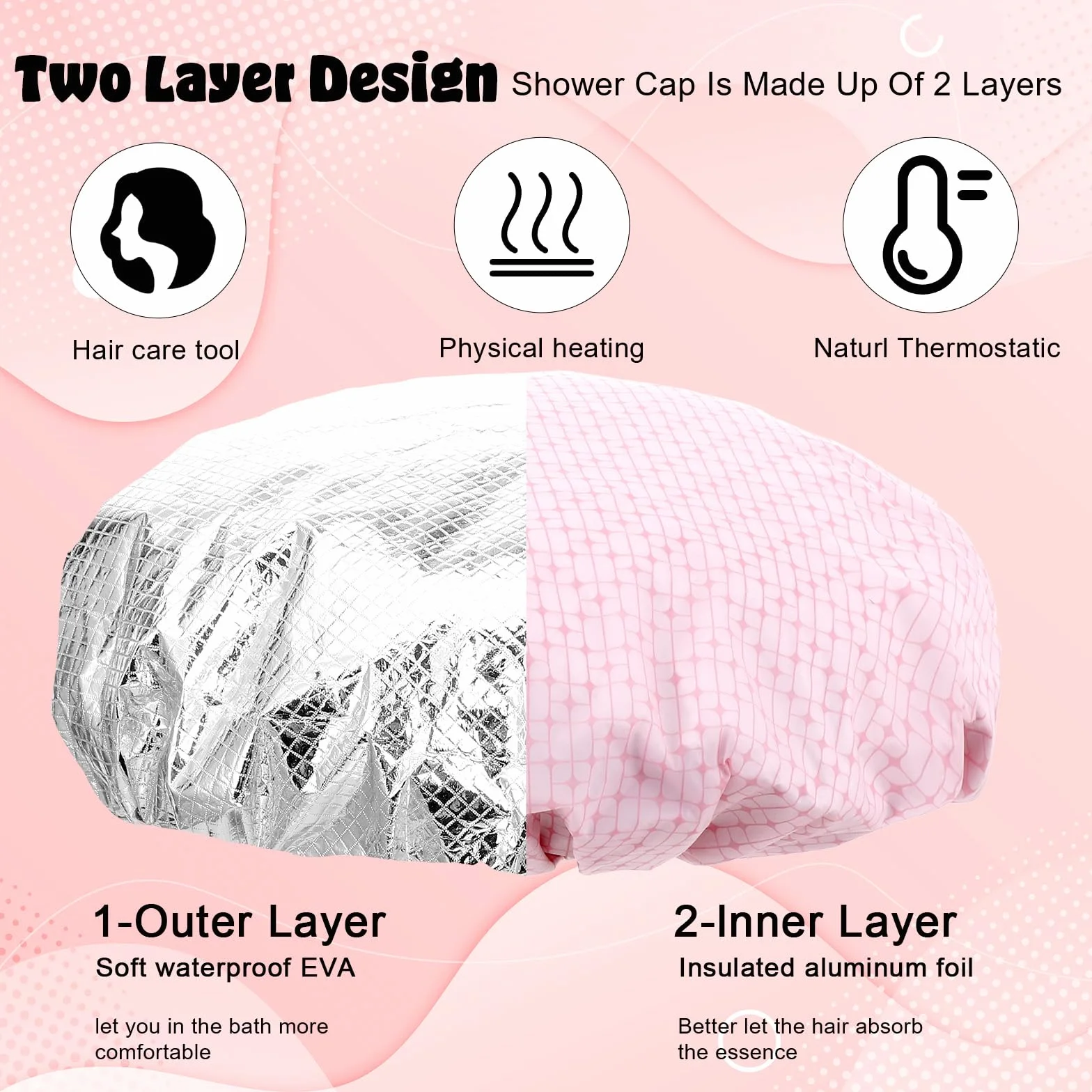 4 sztuki czepków do włosów Deep Conditioning Hair Cap, czepek do farbowania, wodoszczelny, wielokrotnego użytku, dwuwarstwowy, do pielęgnacji włosów w domu i salonie