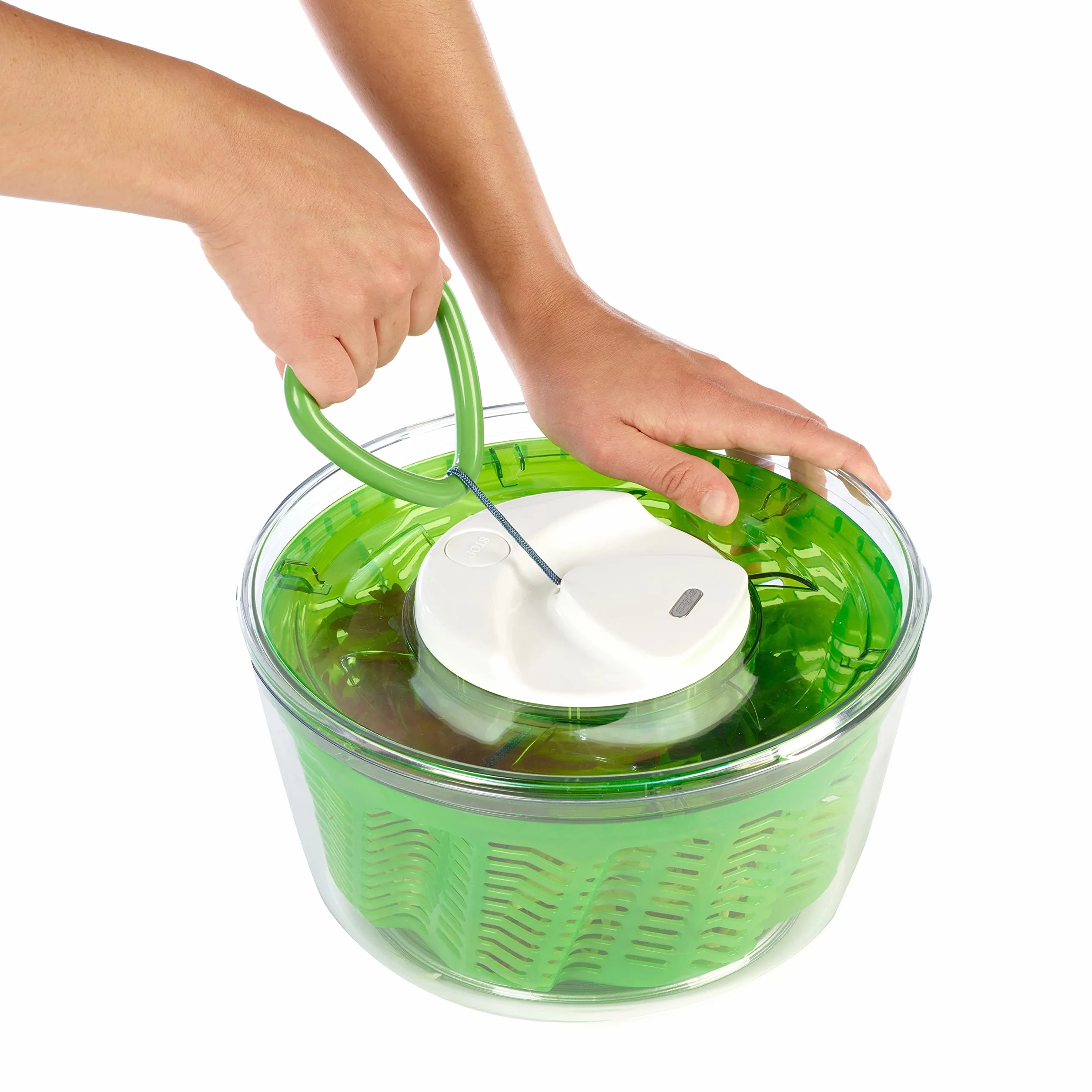 Zyliss Easy Spin 2 Salad Spinner, 3,5 l, plastik, zielony, unikalny AquaVent™/chowany przewód i system hamulcowy/antypoślizgowa podstawa/łatwe czyszczenie