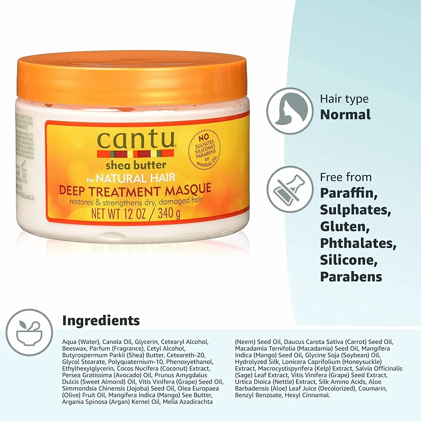 Cantu Shea Butter Maska Odżywcza do Włosów, 340 g, 1 Sztuka