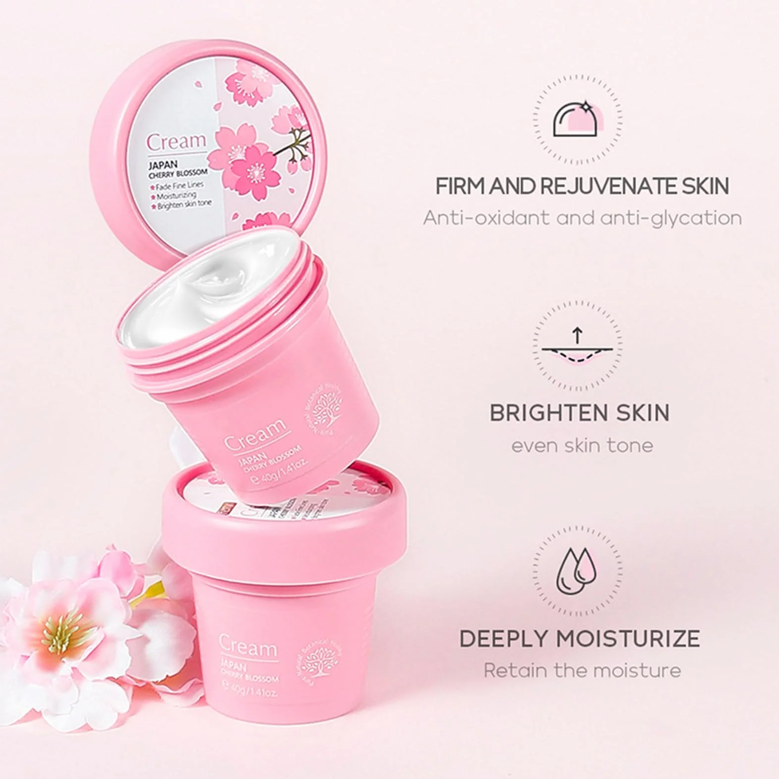 Zestaw do pielęgnacji twarzy dla dziewcząt i kobiet, przeciwzmarszczkowy zestaw do pielęgnacji twarzy, nawilżający zestaw Sakura Skincare z serum, kremem, maseczką, płynem oczyszczającym, tonerem