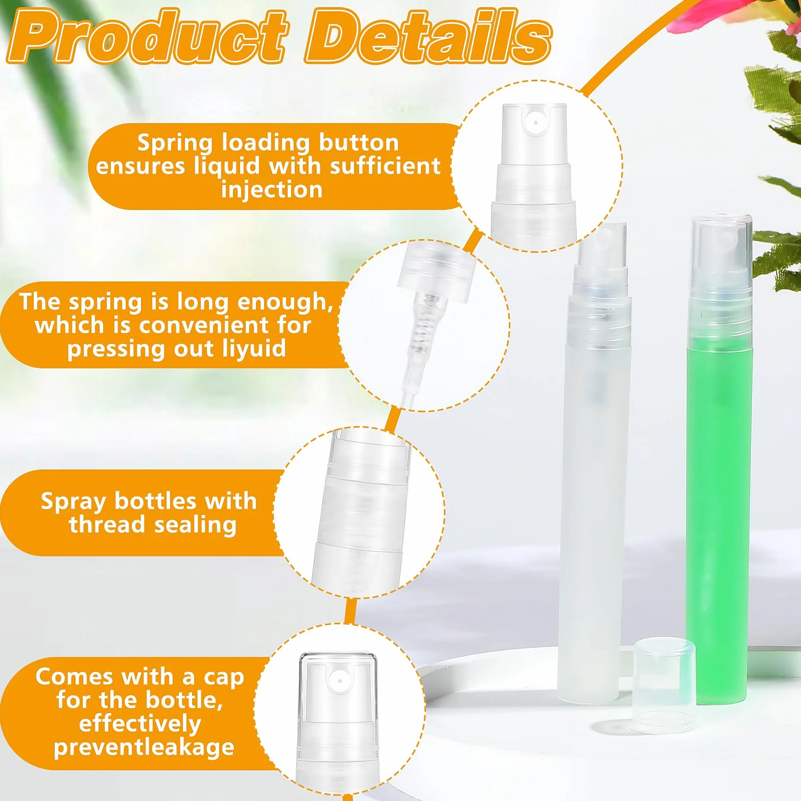 Bewudy Mini butelka z rozpylaczem, 10 ml, pusta z 3 pipetami transferowymi, drobną mgiełką, do wielokrotnego napełniania, rozpylacz perfum, przezroczysta,