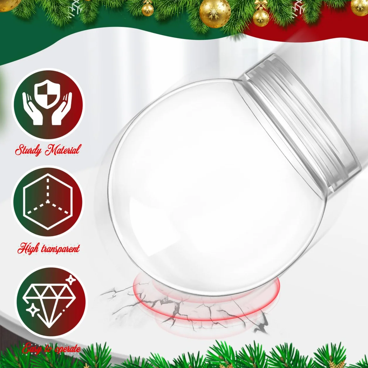 PRETYZOOM Kule śnieżne DIY 10 sztuk 270 ml przezroczyste puste szkło z nakrętką