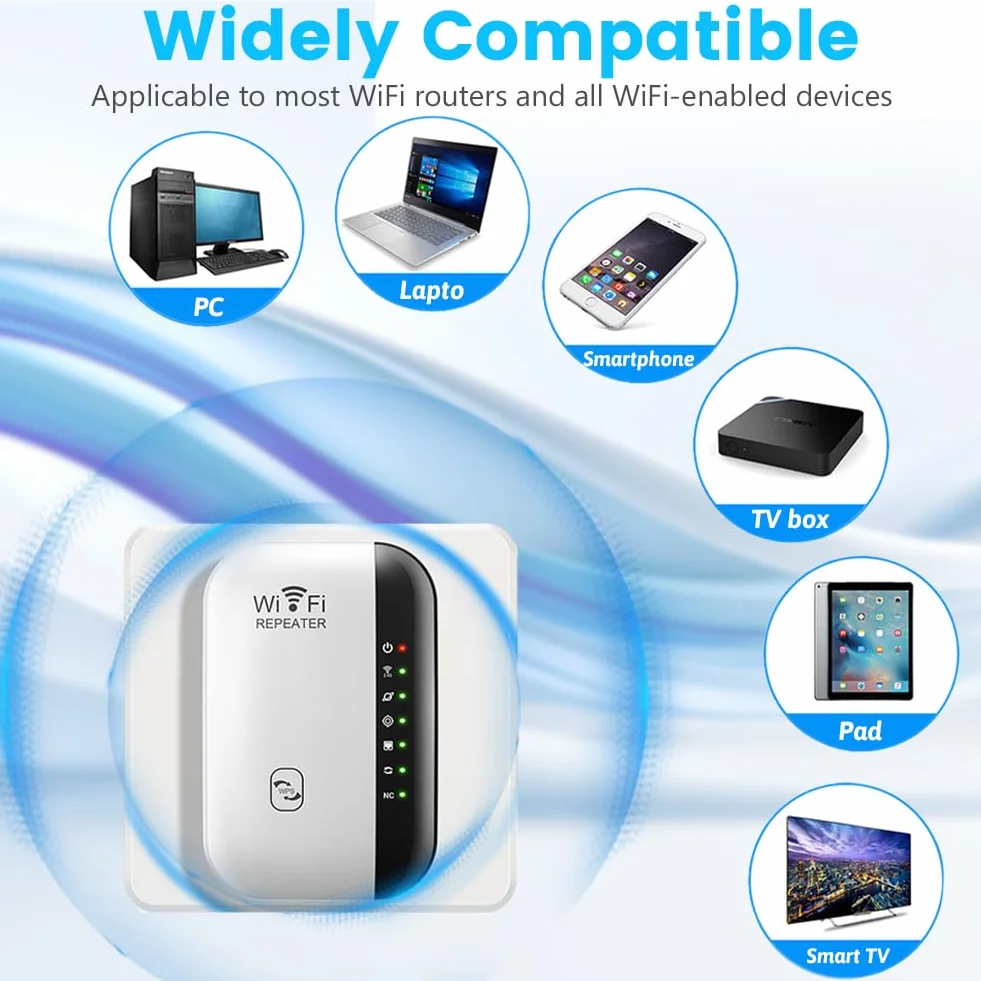 Flintronic Repeater WiFi, 2,4 GHz, wzmacniacz zasięgu WiFi z portem Ethernet, bezprzewodowy wzmacniacz sygnału sieciowego, potężny wzmacniacz WiFi obejmuje do 20 urządzeń