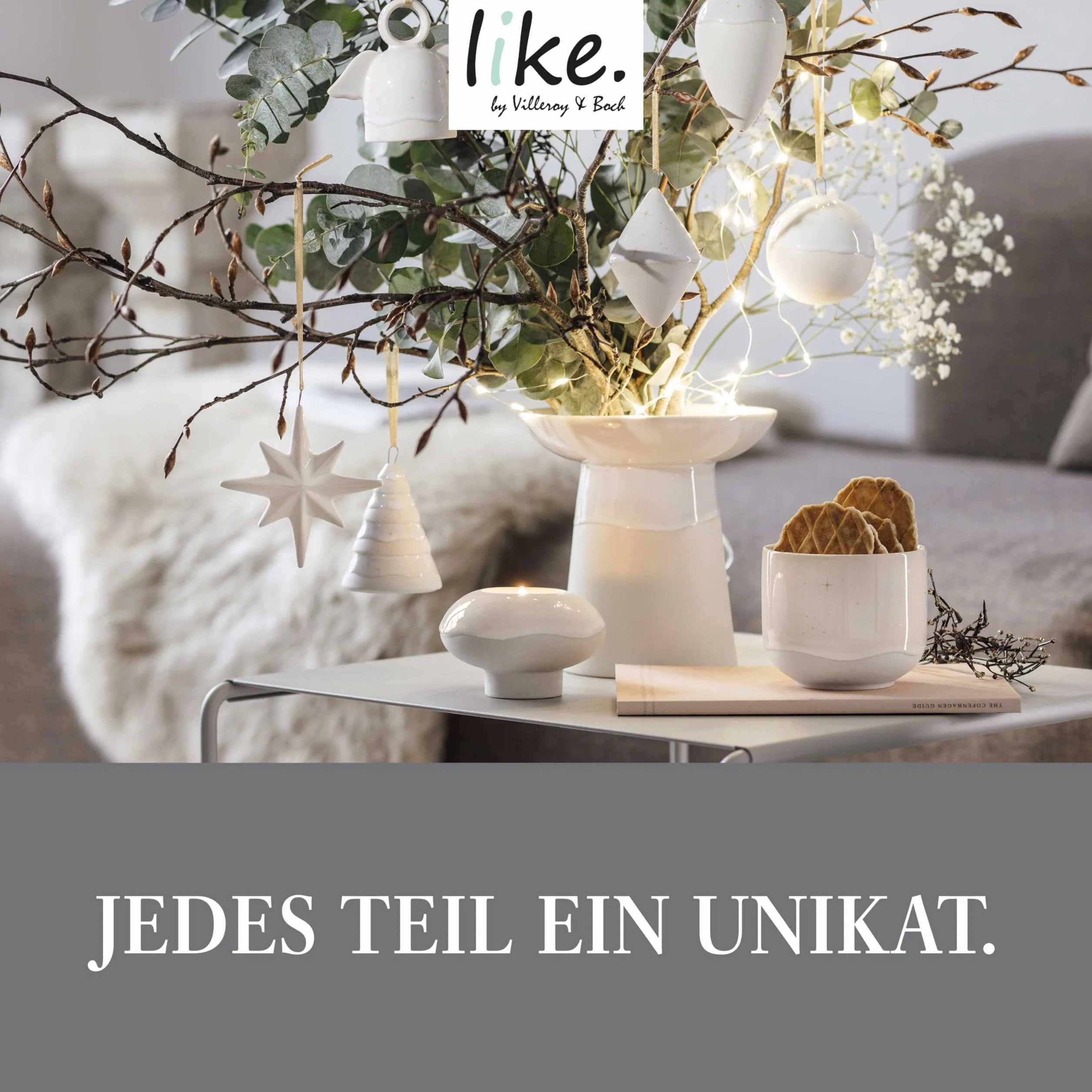 Villeroy & Boch ozdobna bombka Winter Glow dekoracja świąteczna z porcelany Premium