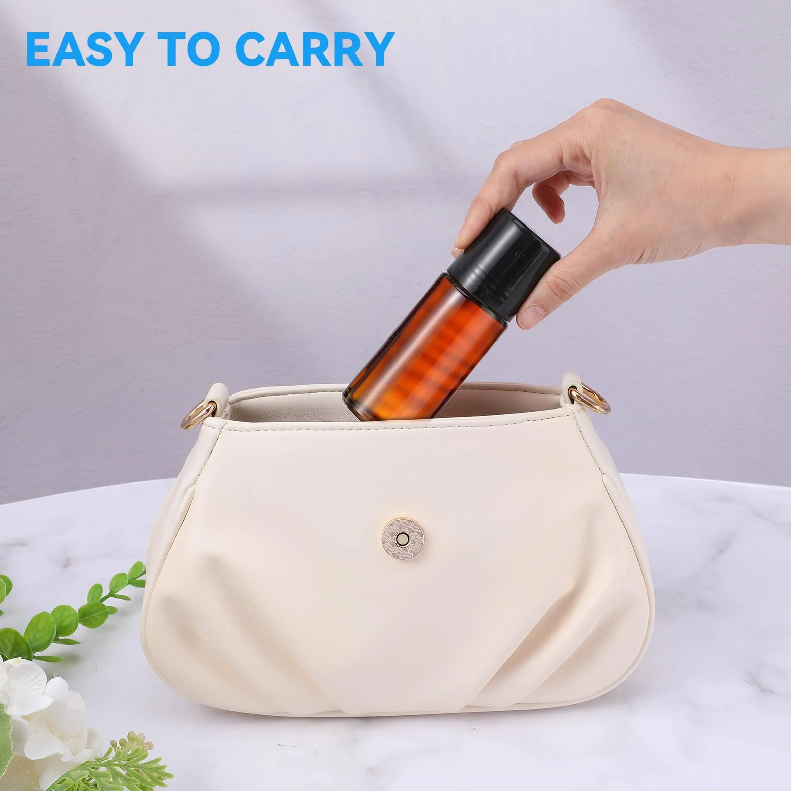 1 szt. brązowa szklana butelka rolkowa o pojemności 50 ml na olejki eteryczne, butelki roll-on do wielokrotnego napełniania dozujące perfumy z aplikatorem kulkowym, puste pojemniki na dezodorant