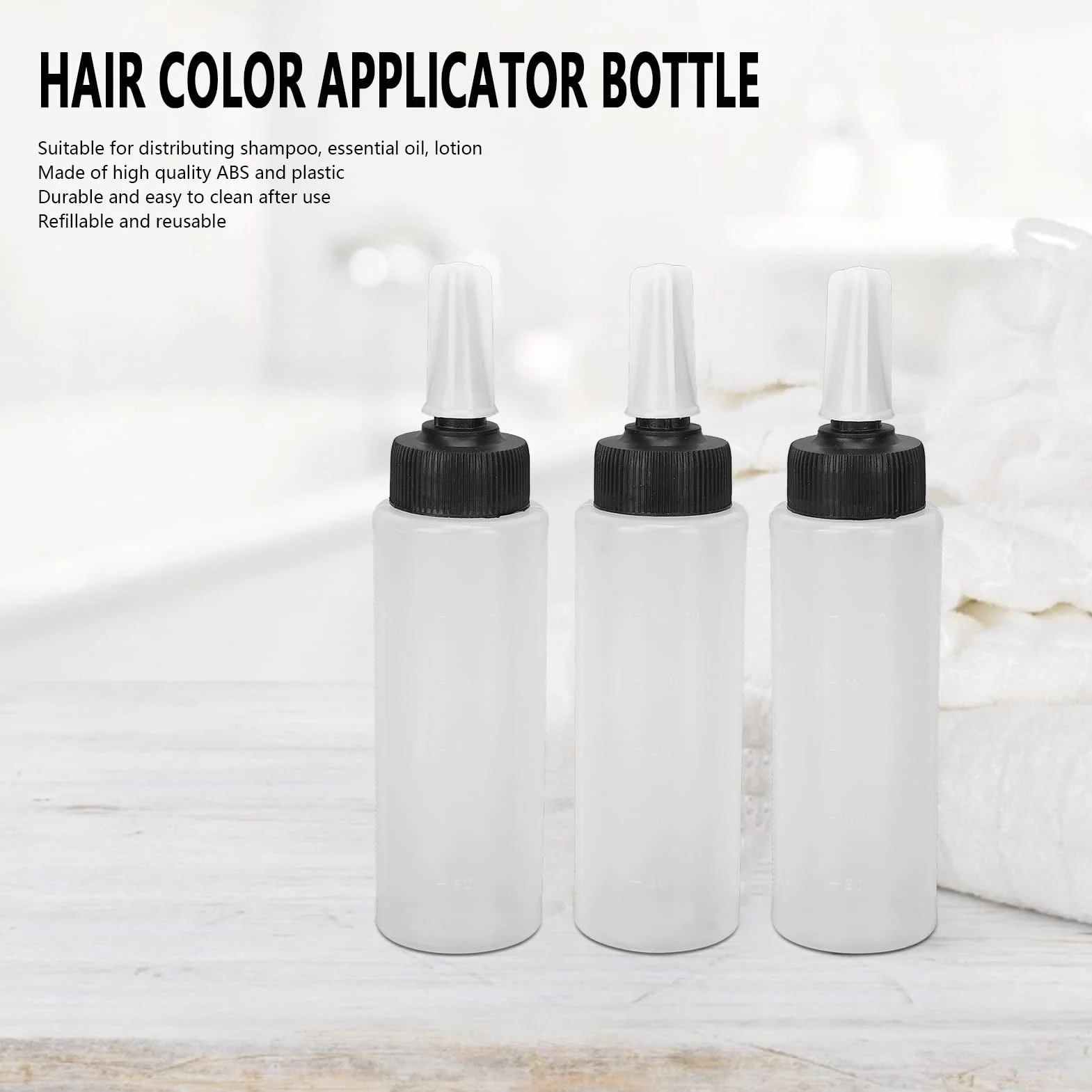 Butelka z Aplikatorem, Farba do Włosów Butelka do Farbowania Włosów Butelka z Aplikatorem do Wyciskania Pusta Plastikowa Butelka Butelka do Farbowania Włosów do Wielokrotnego Napełniania Pusta Butelka