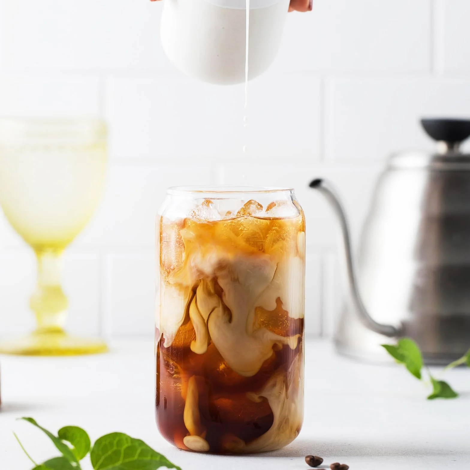 Szklane kubki zestaw 2 szt 500 ml wielokrotnego użytku do kawy koktajli