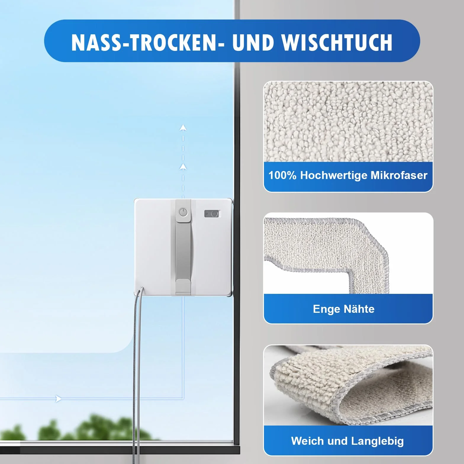 Ściereczki do czyszczenia ECOVACS WINBOT MINI zamiennik W-CC02-0012 wielokrotnego użytku
