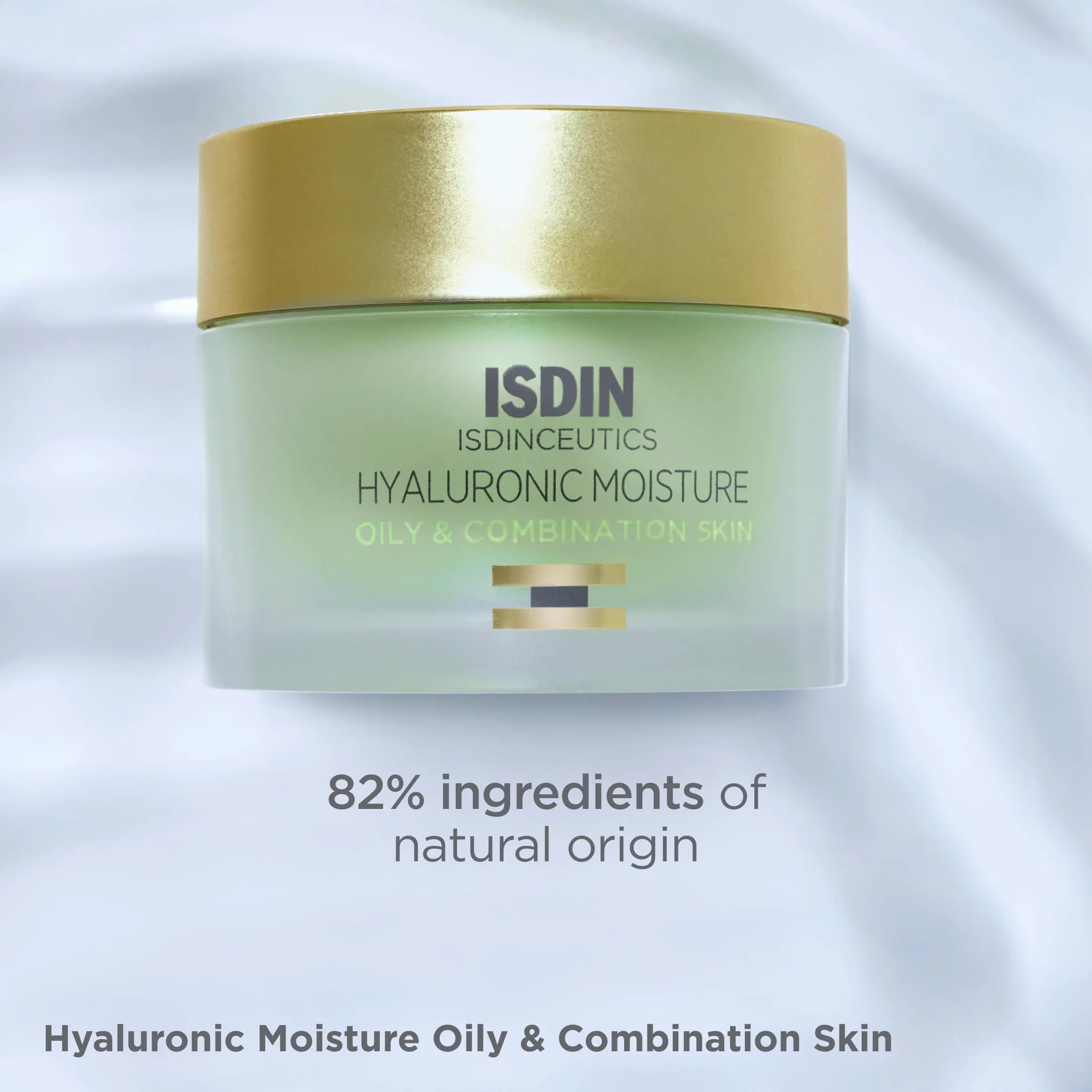 ISDIN ISDINCEUTICS Hyaluronic Moisture Oily and Combination Skin, lekki, nawilżający krem do twarzy z kwasem hialuronowym, specjalnie do skóry tłustej i mieszanej, 50 g