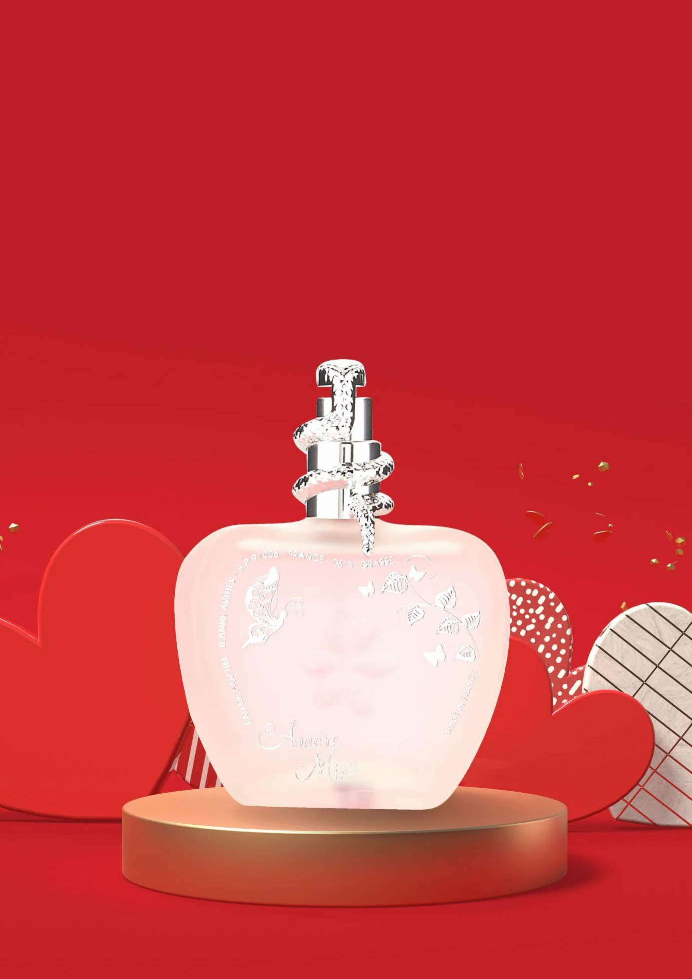 JEANNE ARTHES - Zestaw upominkowy dla kobiet - Amore Mio - Woda perfumowana 100 ml + mleko do ciała 200 ml - Zapach piżmo Tonka - Wyprodukowano i zapakowane we Francji w Grasse