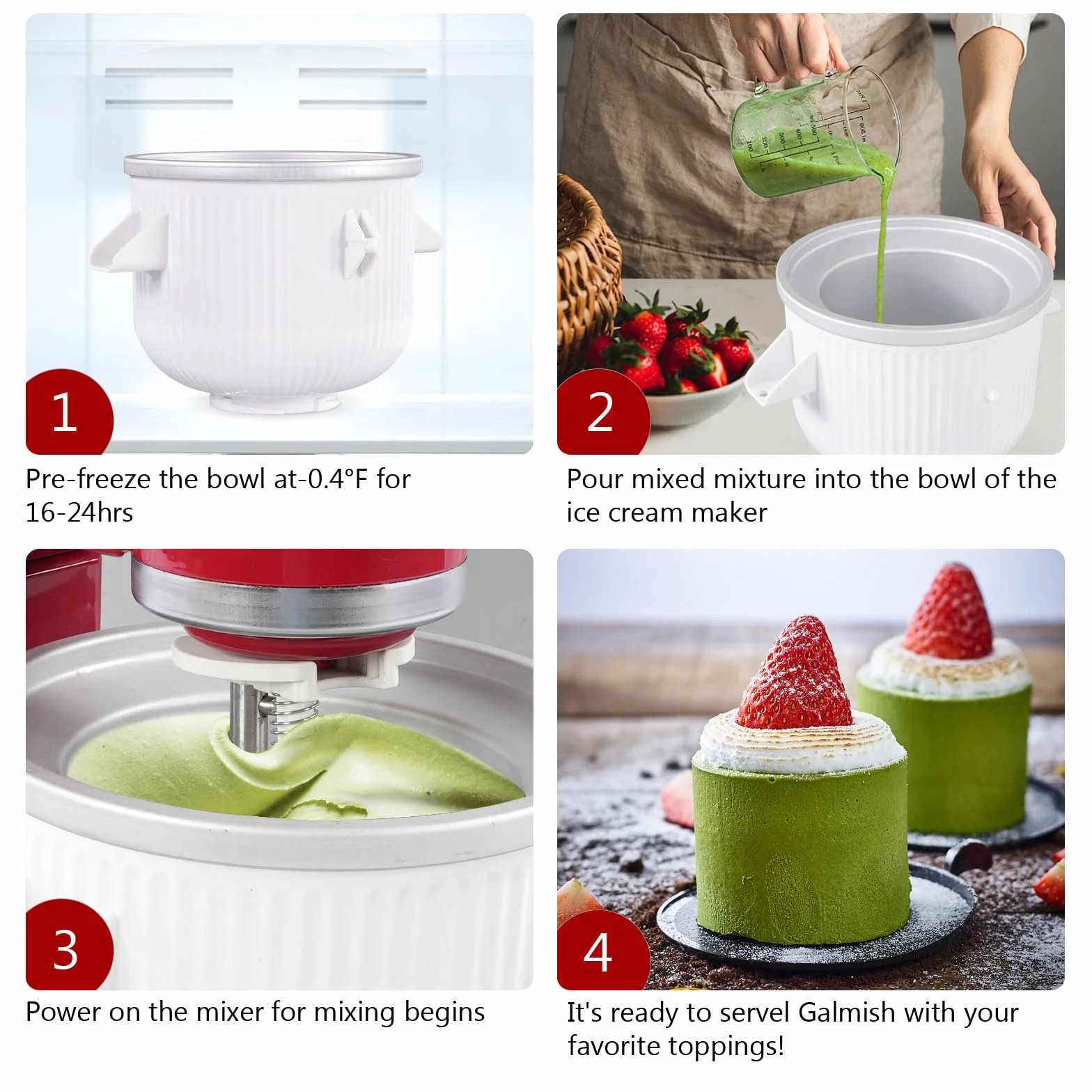 Kitchen Aid przyrząd do robienia lodów 2-litrowa miska do miksera stojącego 4,5-7 l