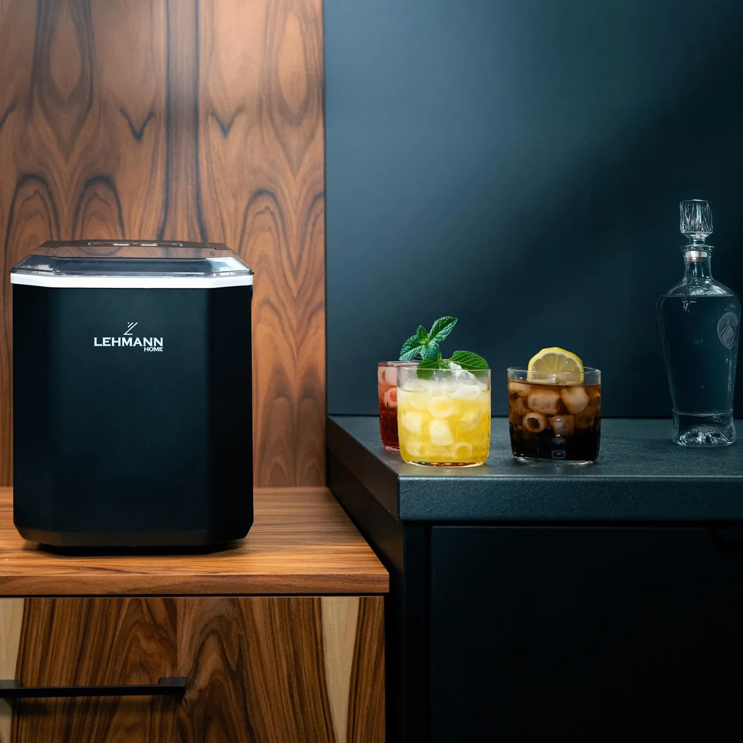 Lehmann Frosty – Kostkarka do Lodu 12kg/24h, Cicha, Kompaktowa, Automatyczne Czyszczenie, Regulacja Rozmiaru Kostek, Timer – Idealna do Domu i na Imprezy