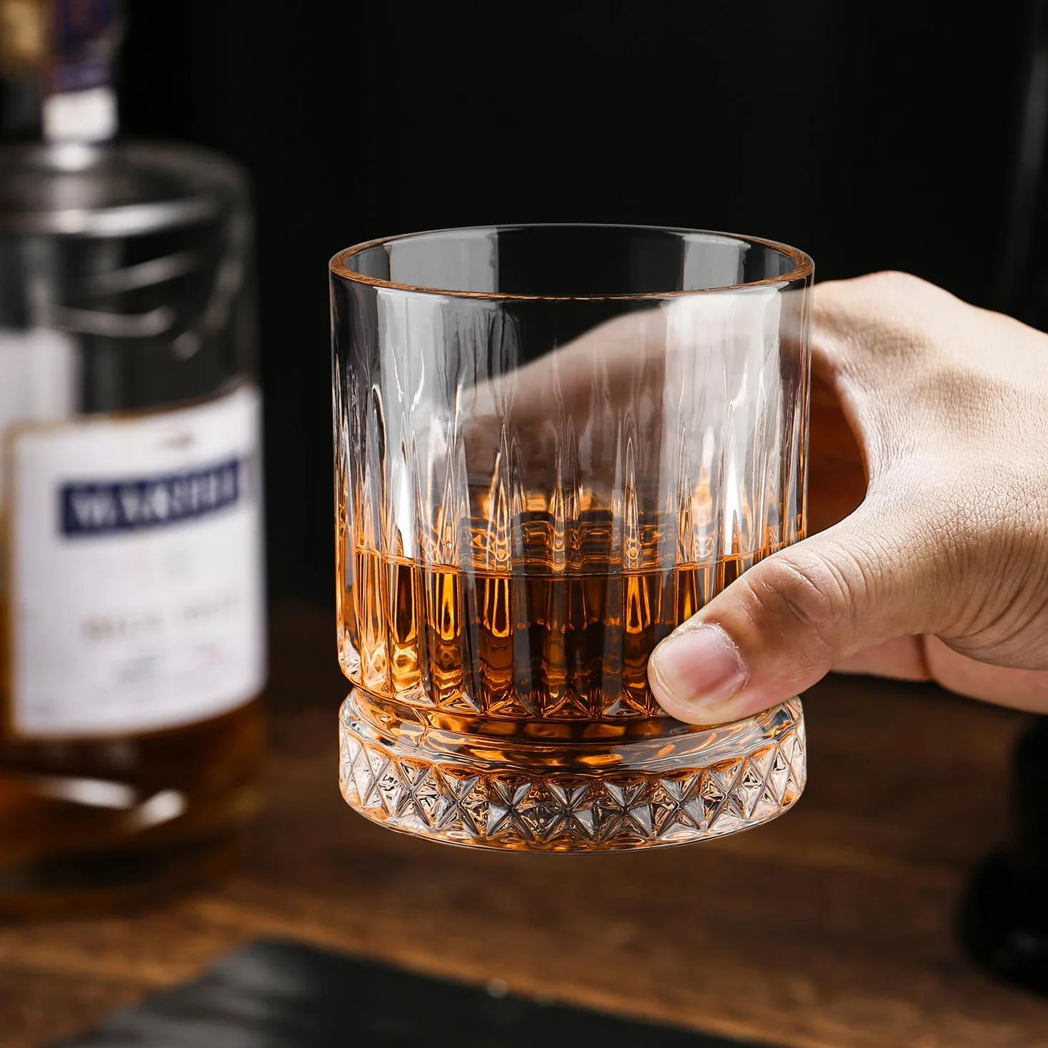 Zestaw 6 szklanek do whisky 330 ml staromodne ciężkie szkło