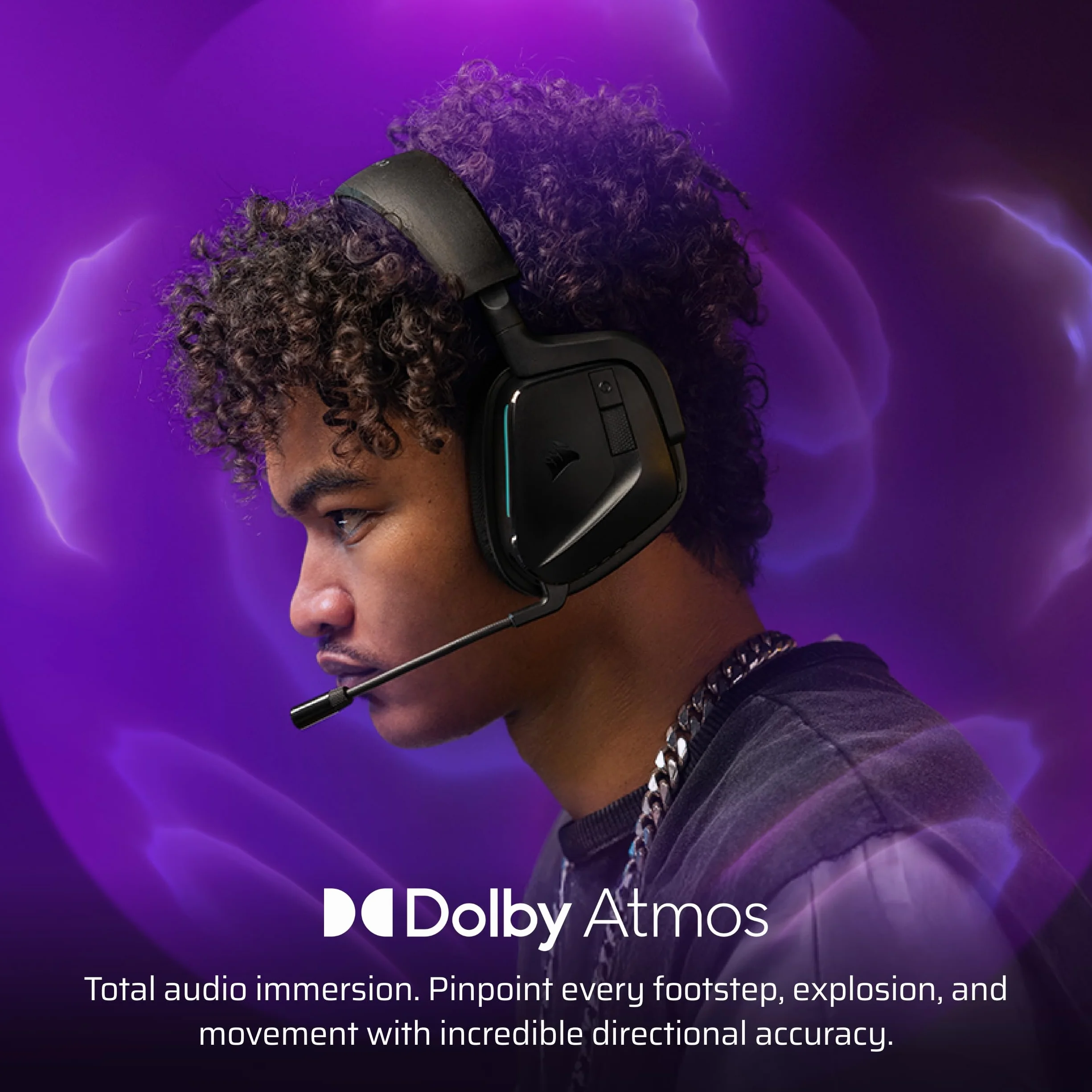CORSAIR VOID v2 Bezprzewodowy zestaw słuchawkowy z Bluetooth do PC, PS5, PS4, Switch & Mobile - Dolby Atmos, czas pracy baterii 70 godzin, podwójne bezprzewodowe, szybkie ładowanie, węgiel