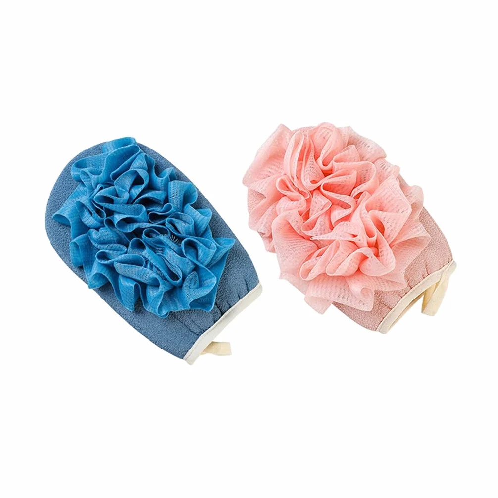 Ręcznik Złuszczający Złuszczające Gąbki Do Kąpieli Rękawiczki Złuszczające Rękawiczki Loofah Gąbka Pod Prysznic Peeling do Ciała Gąbka Pod Prysznic (2 paczki) Rękawiczki Złuszczające (Kolor