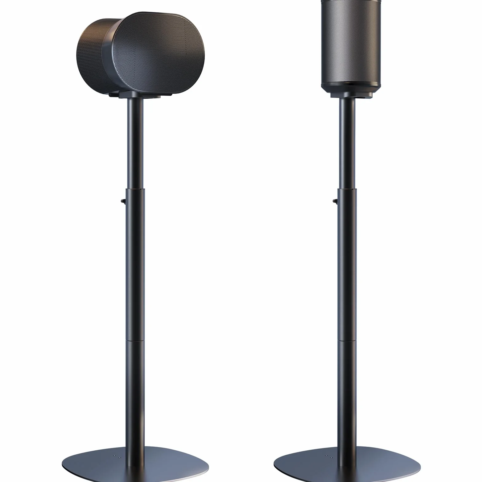 Stojaki do głośników Sonos Era 100 i Era 300 – Regulowana wysokość, Stojaki podłogowe 74-99 cm, Podstawa Dual-Mount oszczędzająca miejsce, Maksymalne obciążenie 5 kg na stojak, 1 para, Czarny