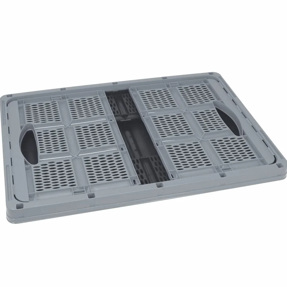 COM-FOUR® Skladana skrzynka z wpuszczanym uchwytem 32 litry 50,5x33x22cm szary
