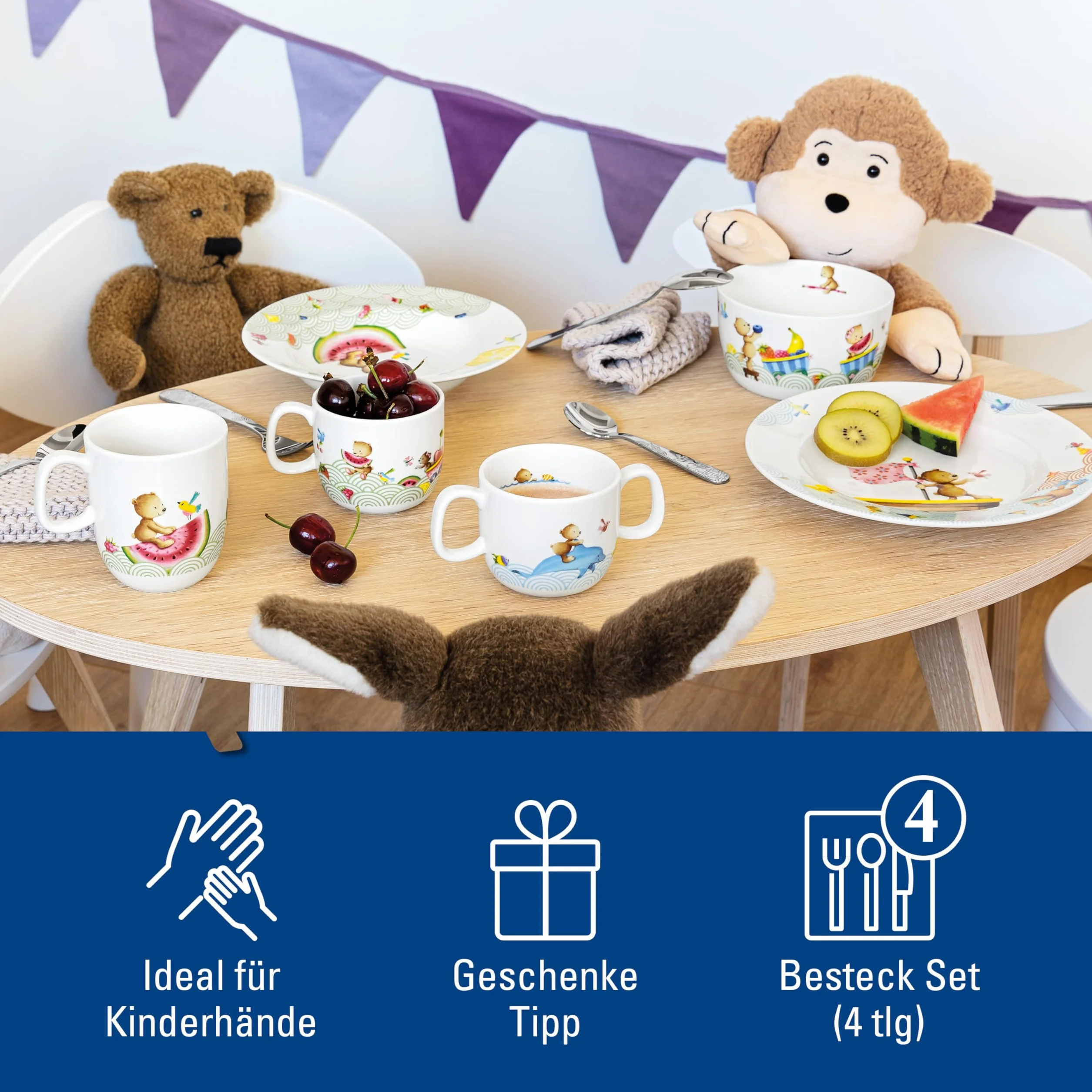 Villeroy & Boch Villeroy und Boch Happy as a Bear sztućce dla dzieci, 4-częściowy, stal nierdzewna