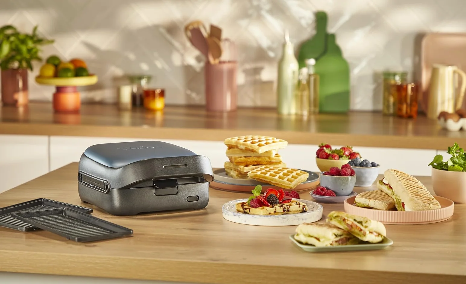 Tefal SW8674F0 Snack Collection opiekacz do kanapek i gofrów 700W 230°C nieprzywierająca powłoka ceramiczna