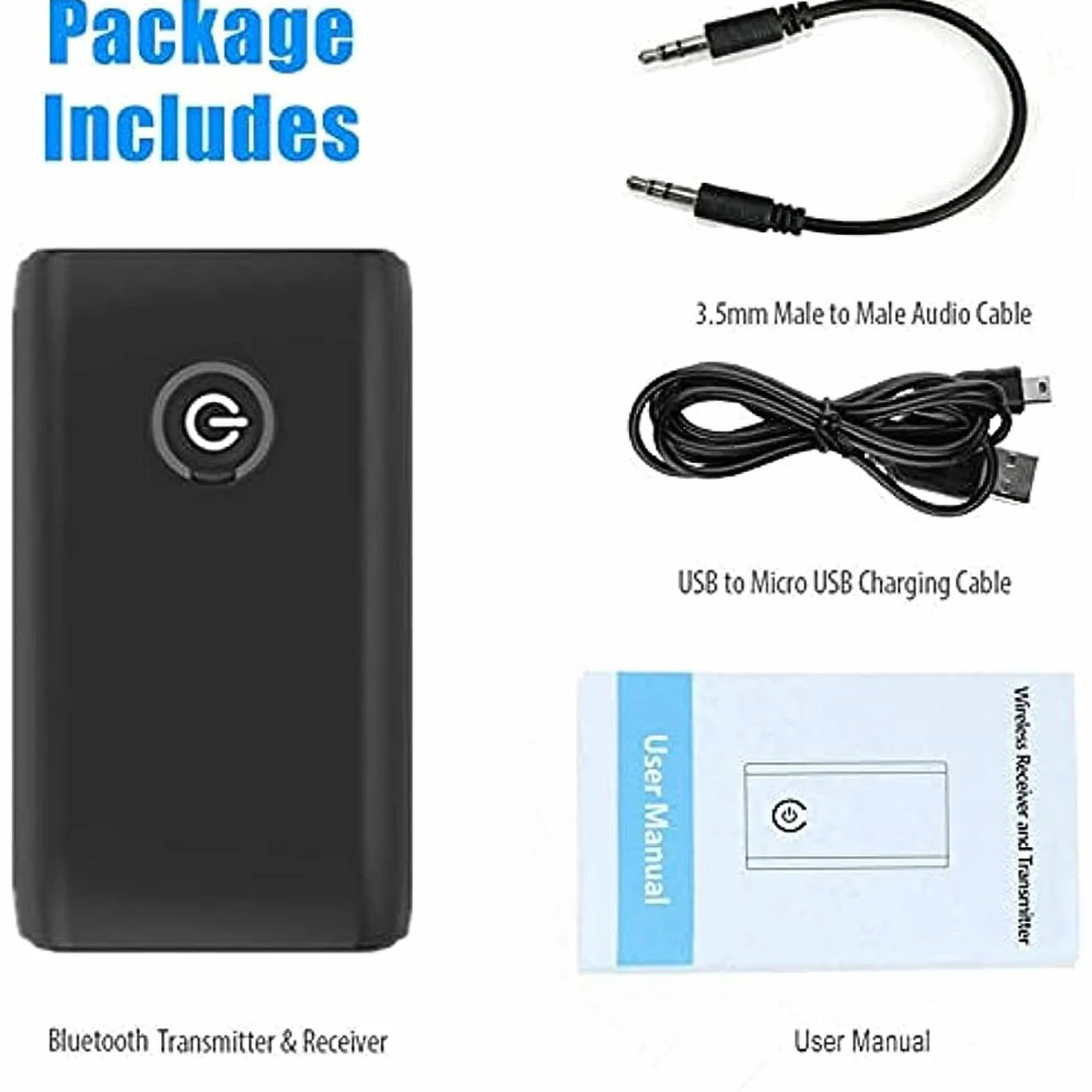 Adapter Bluetooth 2 w 1, adapter Bluetooth Audio 5.3, transmiter, odbiornik z kablem audio 3,5 mm do TV/PC/zestawu stereo/ MP3/MP4, nadajnik bezprzewodowy 2 w 1