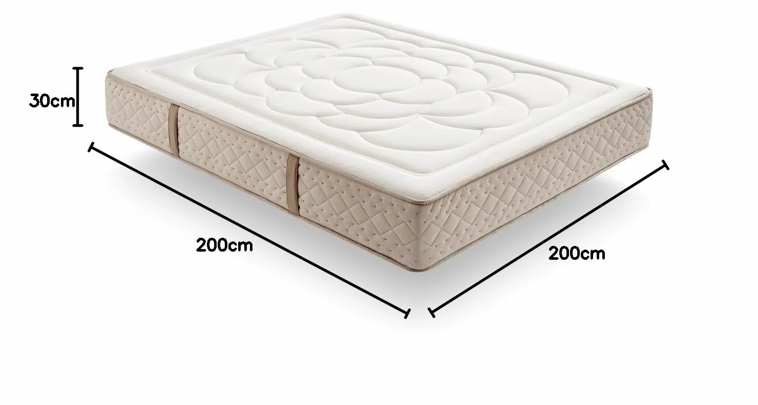 SIMPUR RELAX Materac Dream Repair Premium 200x200 cm 30 cm Wiskoelastyczny 13 stref komfortu Twardy Ortopedyczny Hipoalergiczny