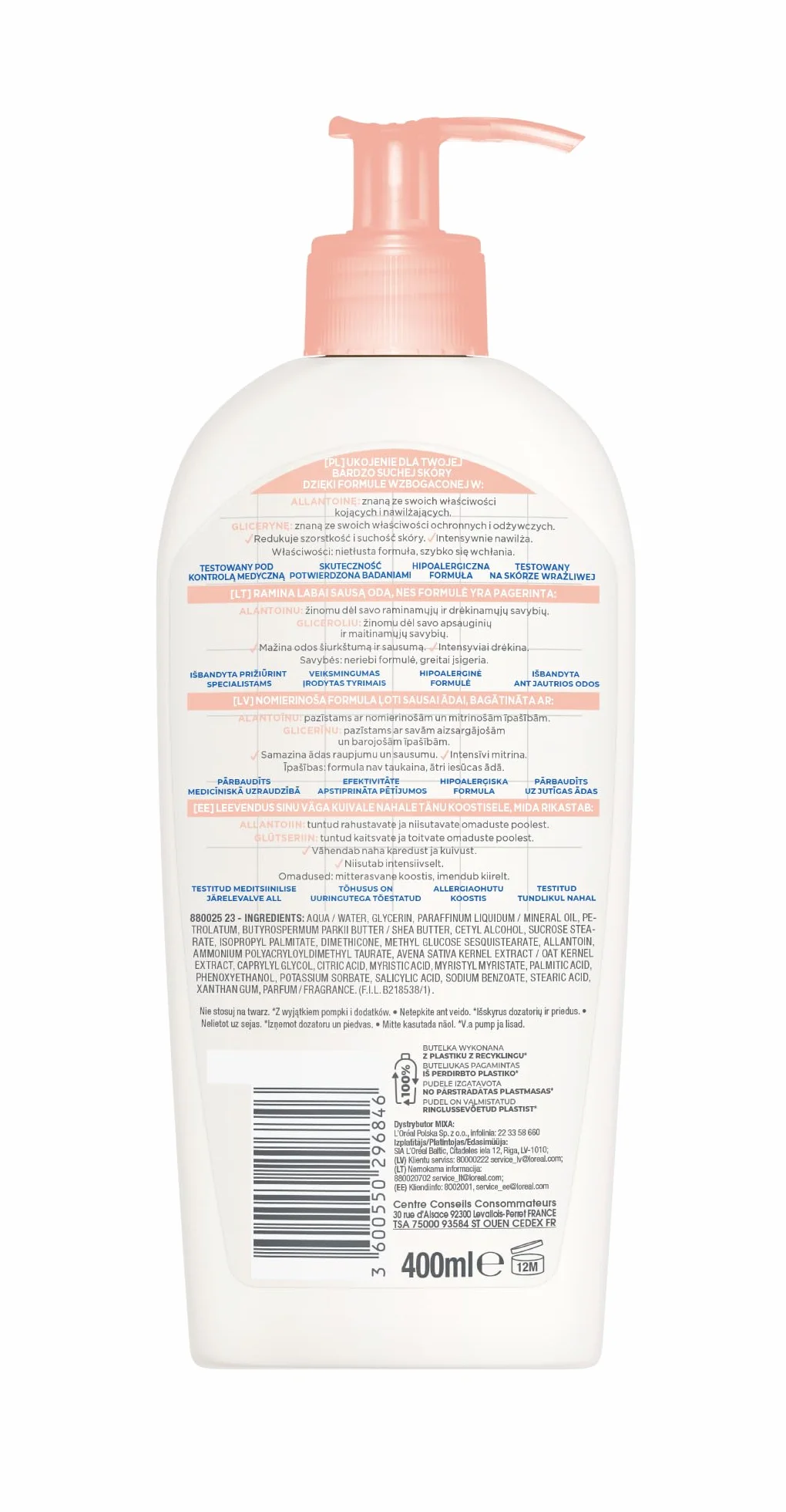 Mixa Regeneracja Balsam do Ciała, 400 ml