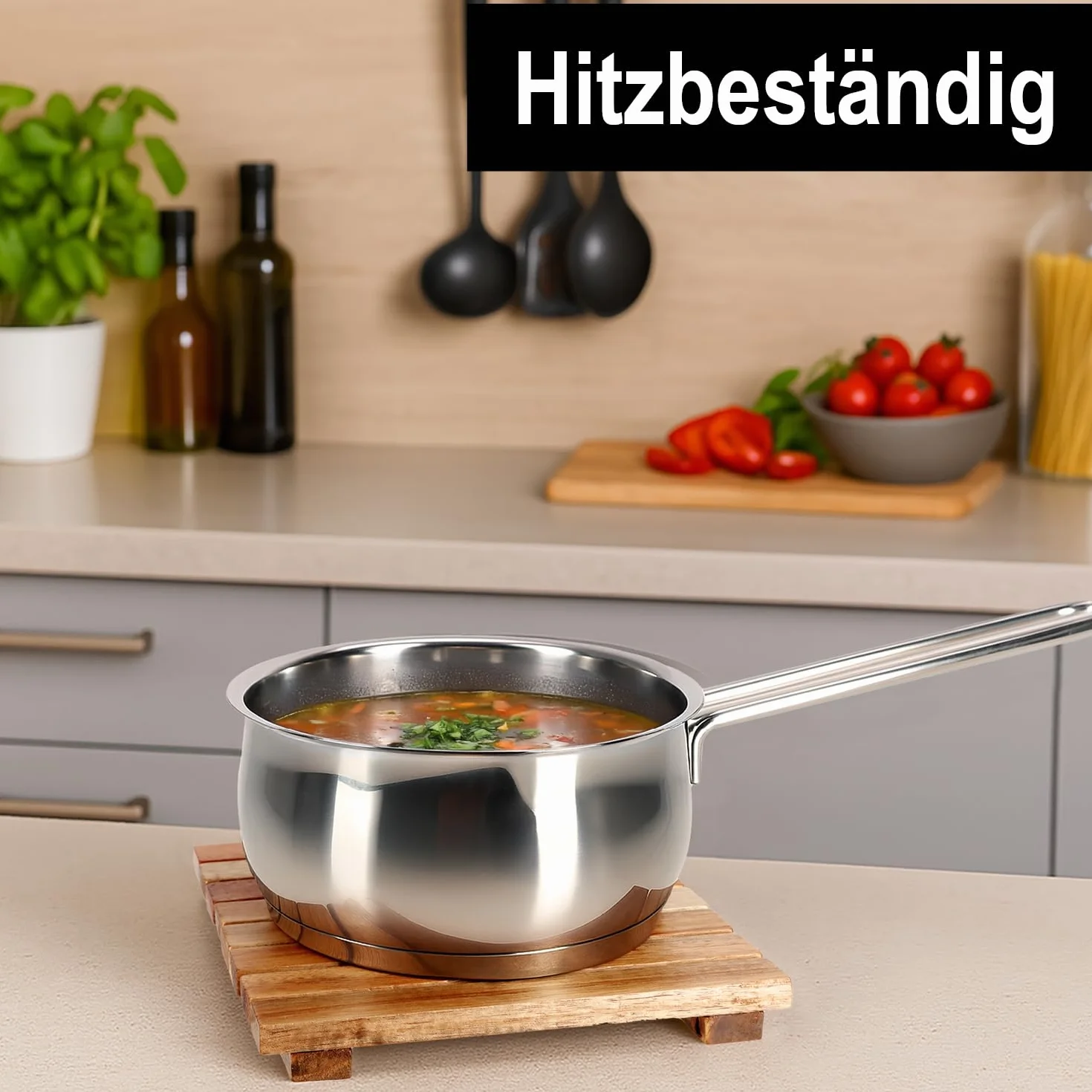 COM-FOUR® Podkładka pod garnek z bambusa Ø18cm 2 sztuki naturalna osłona termiczna
