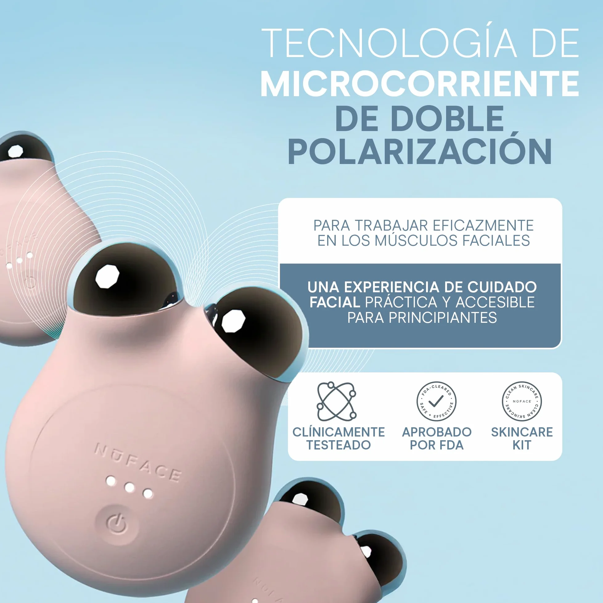 NuFACE MINI+ Zestaw mikroprądowych urządzeń do twarzy – oczyszczone przez FDA urządzenie do modelowania twarzy i ujędrniania skóry do konturowania i tonowania + mikroprądowy aktywator żelowy, jedwabny