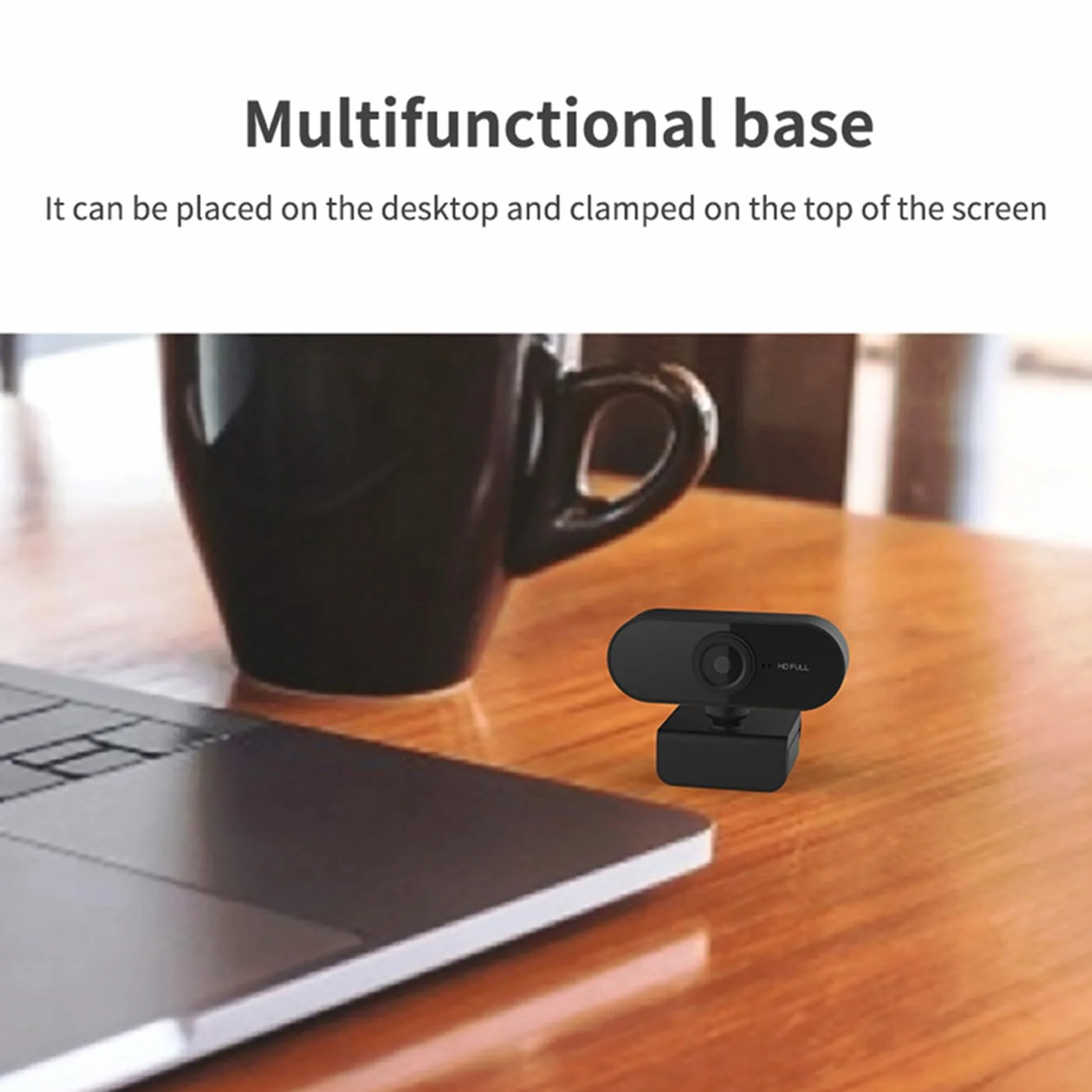 Akozon Full HD 1080P, kamera Circle do rozmów wideo i nagrywania USB, komputer PC, Mac, Laptop, Desktop, Plug & Play, 360° elastyczny obrotowy klips, 1080P z mikrofonem