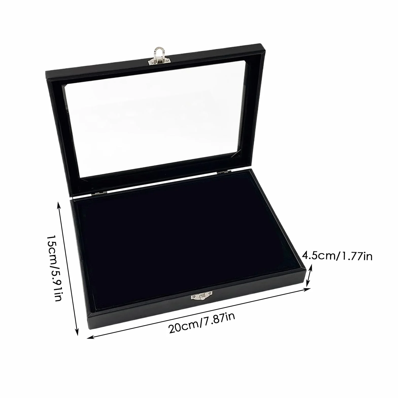 Pin Display Case 7.87x5.91x1.77 Inches Compact Organizer for Brooches Jewelry Black Wall Tabletop