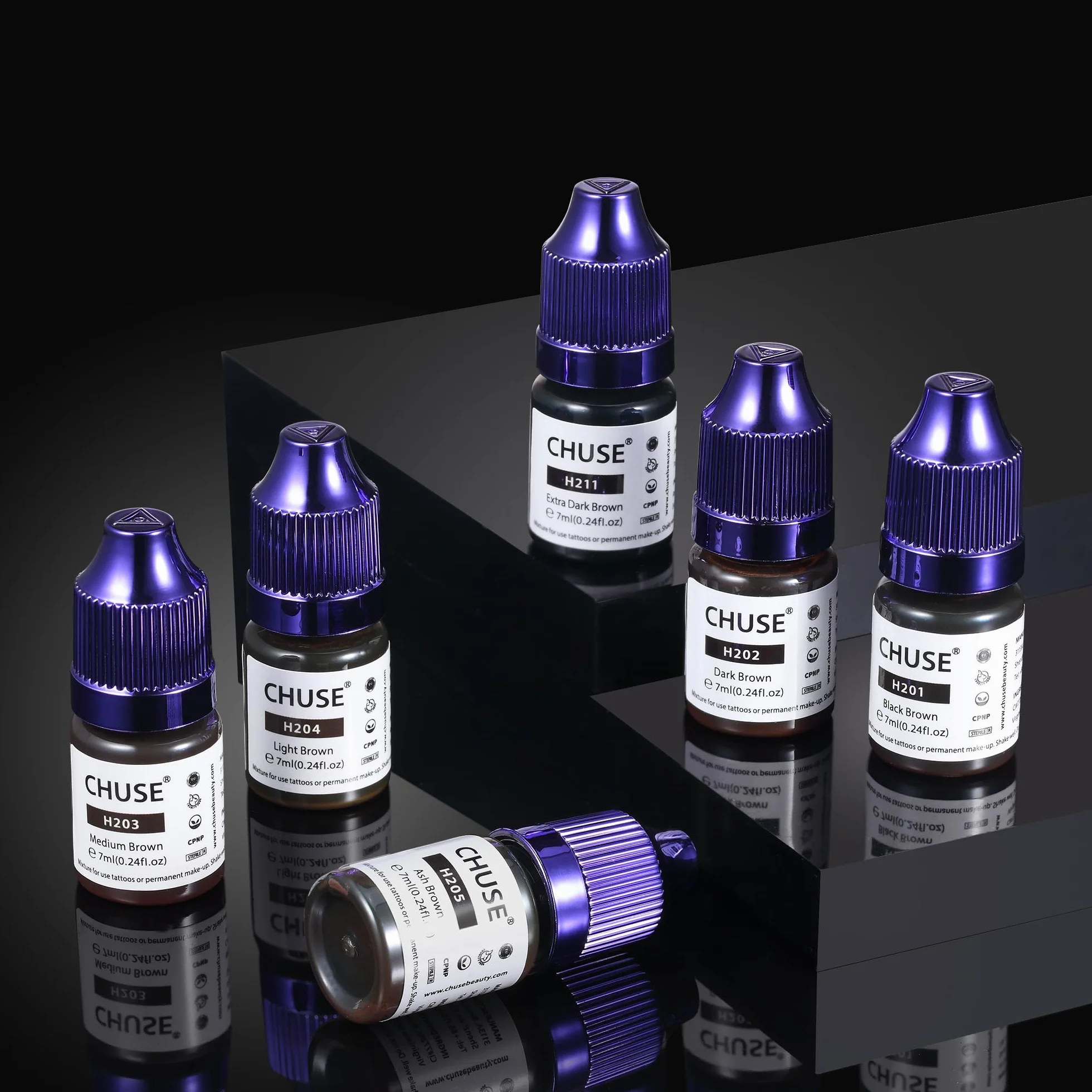 CHUSE PMU Hybrid płynny pigment do brwi 7 ml (H204 jasnobrązowy)