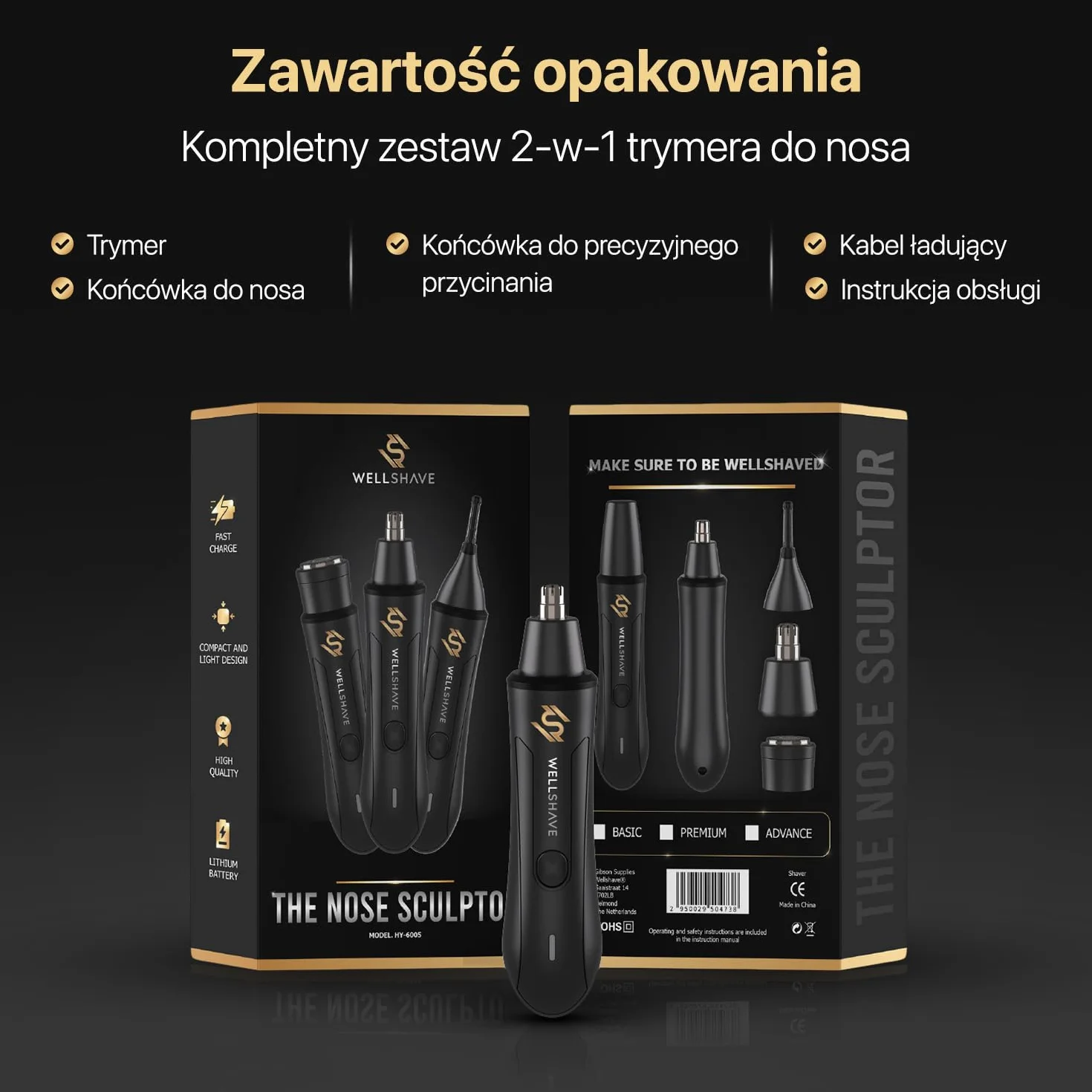 2 w 1 trymer do włosów – do brwi i uszu – do nosa – depilator do uszu
