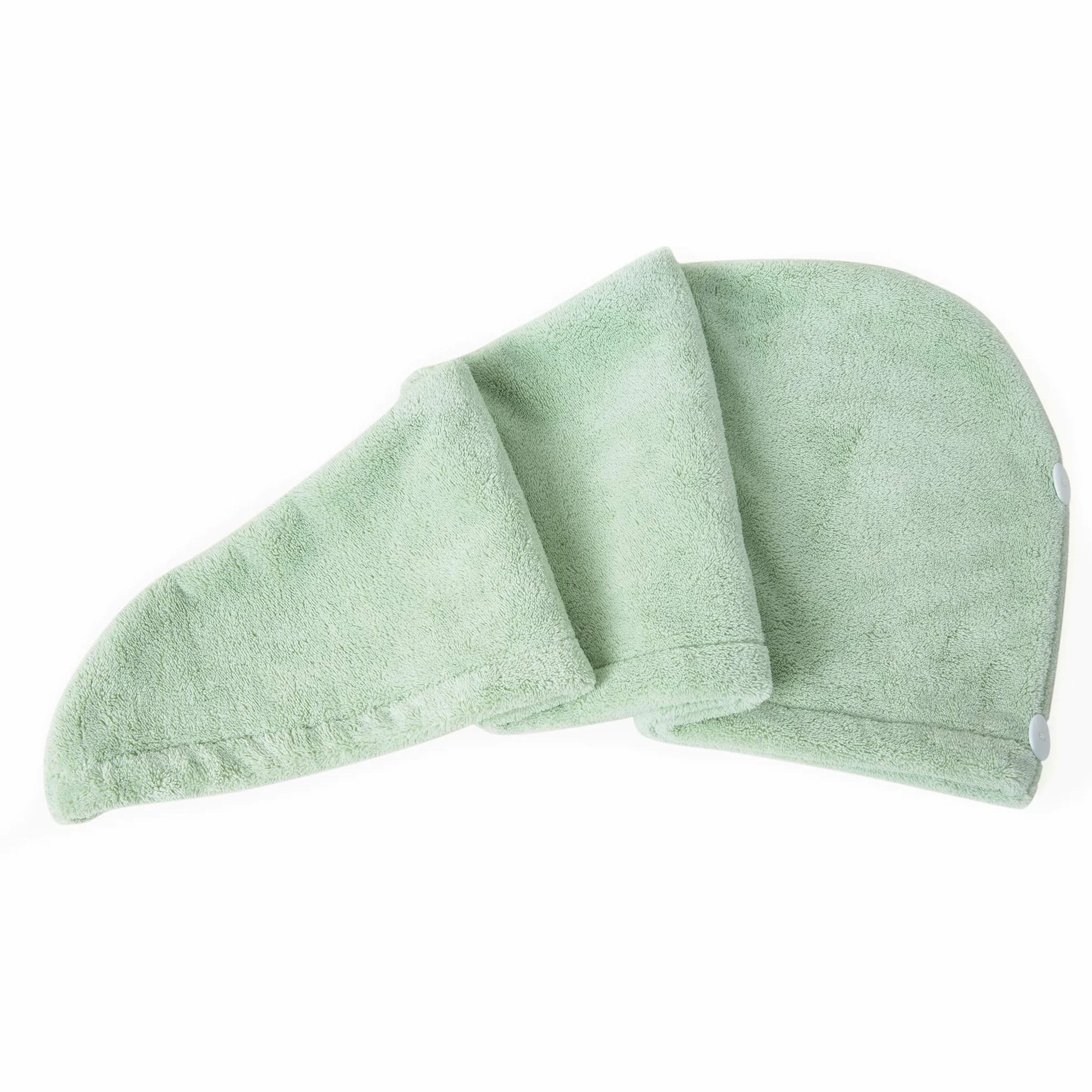 Turban Ręczniki do włosów, czepek z mikrofibry z kapturem, 25 × 70 cm Super chłonny kaptur do suchych włosów, szybkie suszenie do mokrych włosów, mięta