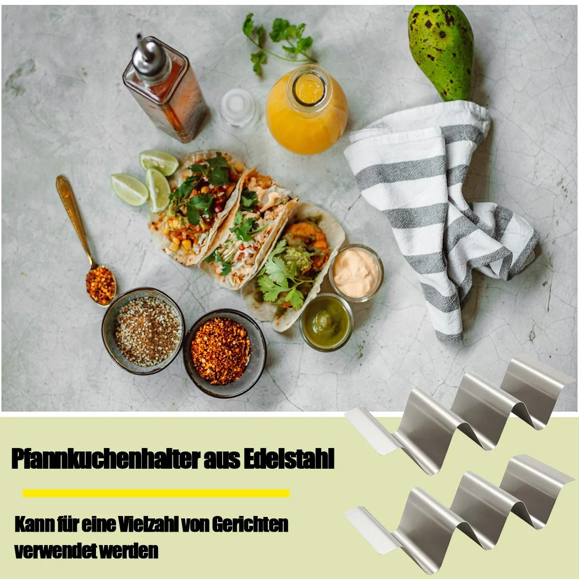 Stojaki taco w kształcie fali ze stali nierdzewnej, uchwyt na hotdog, 2 sztuki