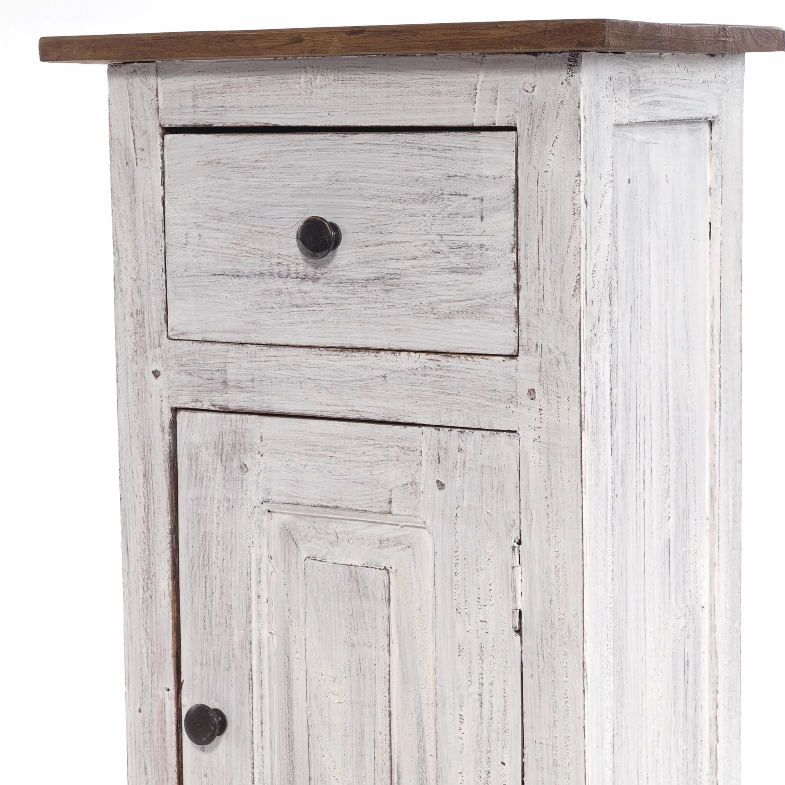 Flurschrank Plant 80 80x36x25 cm mahagoni z recyklingu szafka przedsionkowa shabby chic kolor 05 biały-naturalny