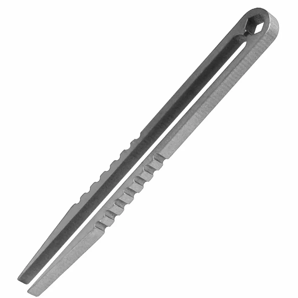 Alomejor EDC Titanium mini pęseta z precyzyjnymi ząbkowanymi końcówkami, do kuchni ogrodowej, wewnątrz i na zewnątrz