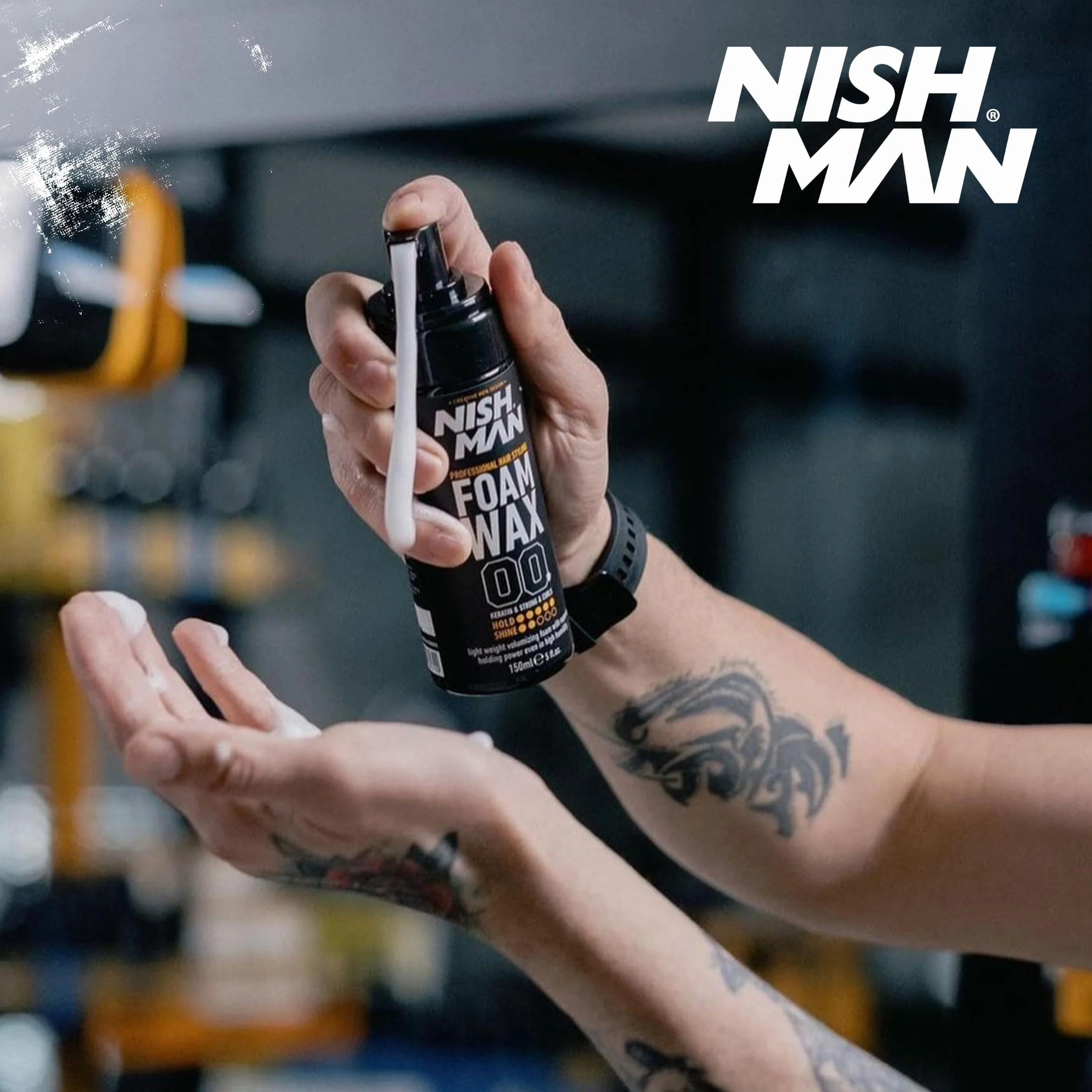 NISHMAN Foam Wax - Wosk Piankowy 150ml - Elastyczne Utrwalenie i Naturalny Połysk dla Każdego Rodzaju Włosów - Perfekcyjna Stylizacja i Tekstura bez Lepkiego Efektu