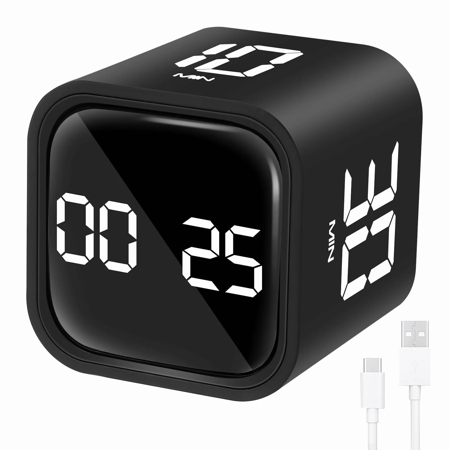 Farerkass Pomidor Cyfrowy Timer Cube Studio Timer 5-10-30-60 Minut Używany w Biurze, Gabinecie, Dzieciach, Kuchni i Cwiczeniach