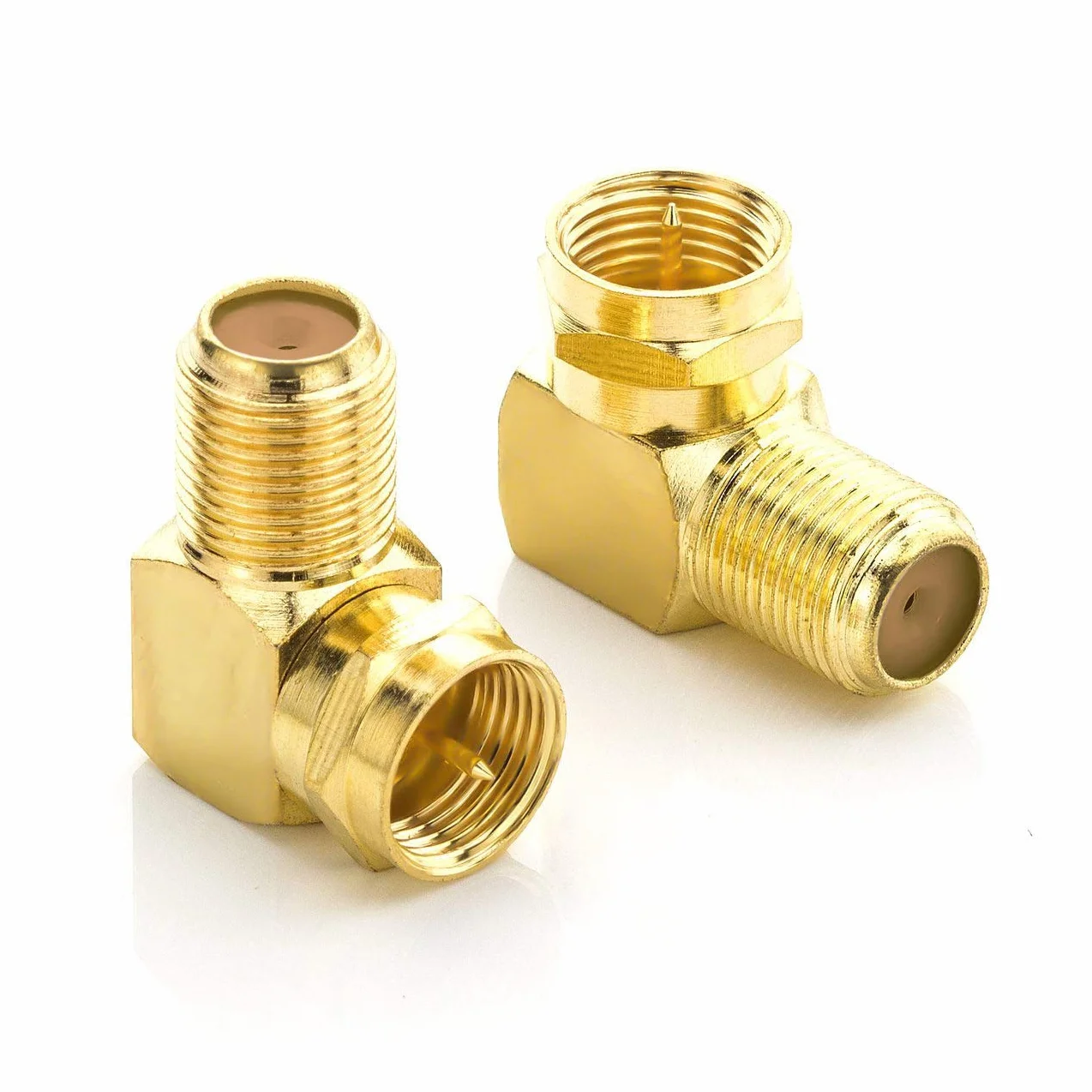 deleyCON 4x Adapter Kątowy Satelitarny 90° Stopni do Kabla Koncentrycznego F-Adapter F-Gniazdo Kabla Satelitarnego F-Adapter Kątowy z Wtyczką - 4 Sztuki
