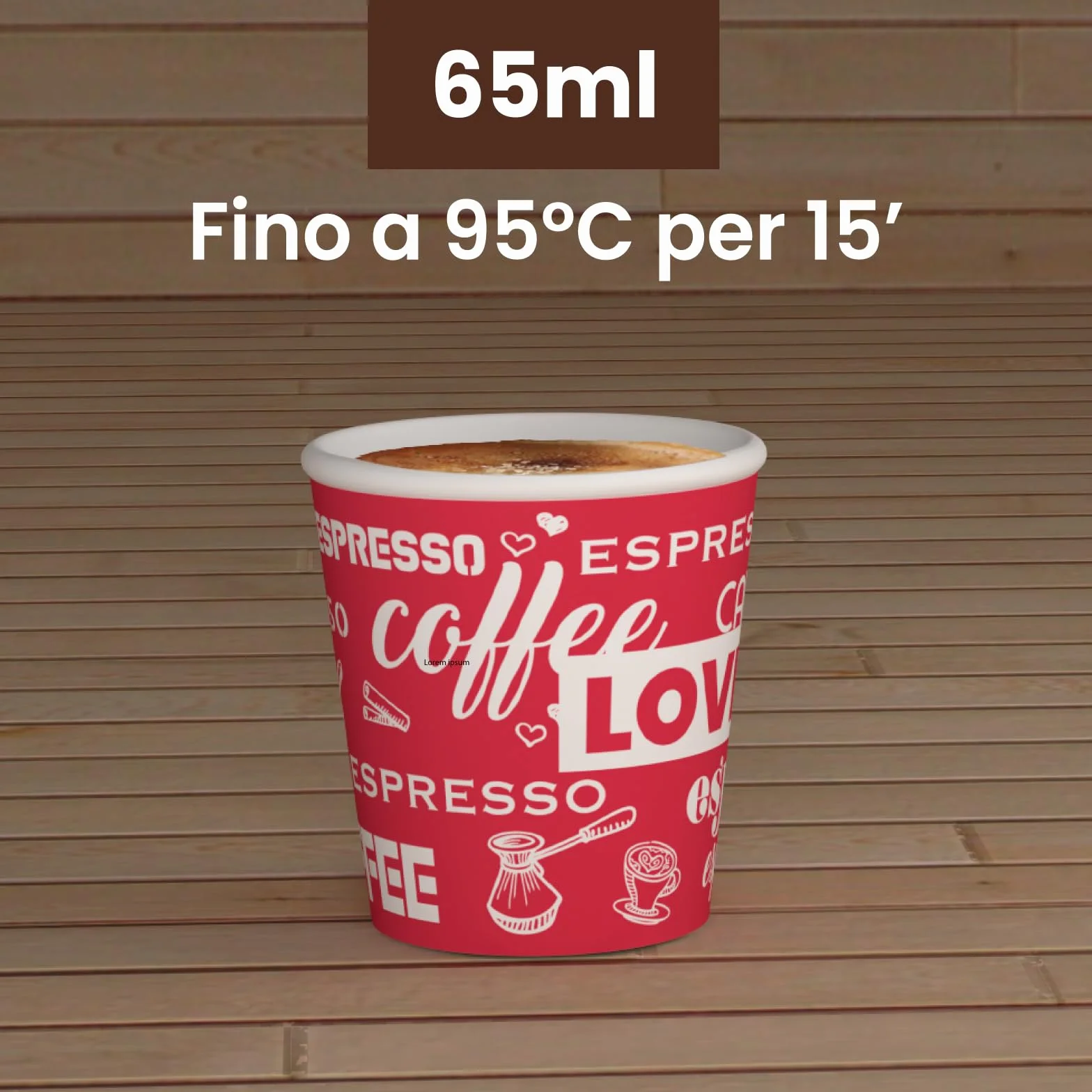 LoveRedCUP kubki papierowe do kawy 65ml ekologiczne biodegradacyjne jednorazowe