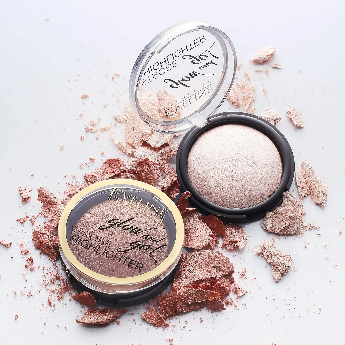 Eveline Cosmetics Glow and Go! Rozświetlacz wypiekany, 14 g, nr 02 Gentle Gold