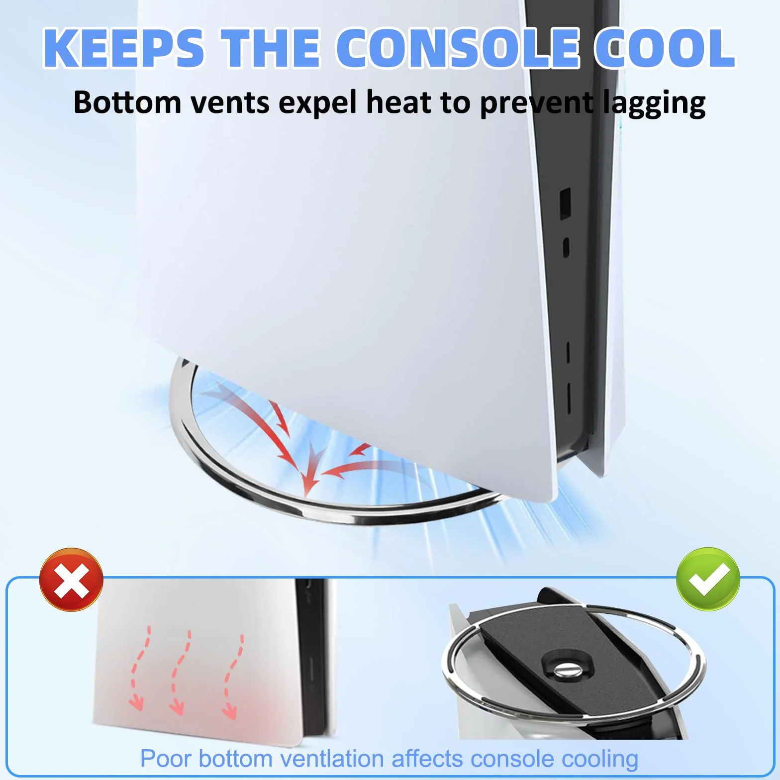 Sweetone Pionowa podstawa do konsoli PS5 Slim, pionowy stojak do konsoli PS5 Disc i Digital Edition, zapewnia stabilność, stojak na PS5, kompatybilny z akcesoriami PlayStation 5