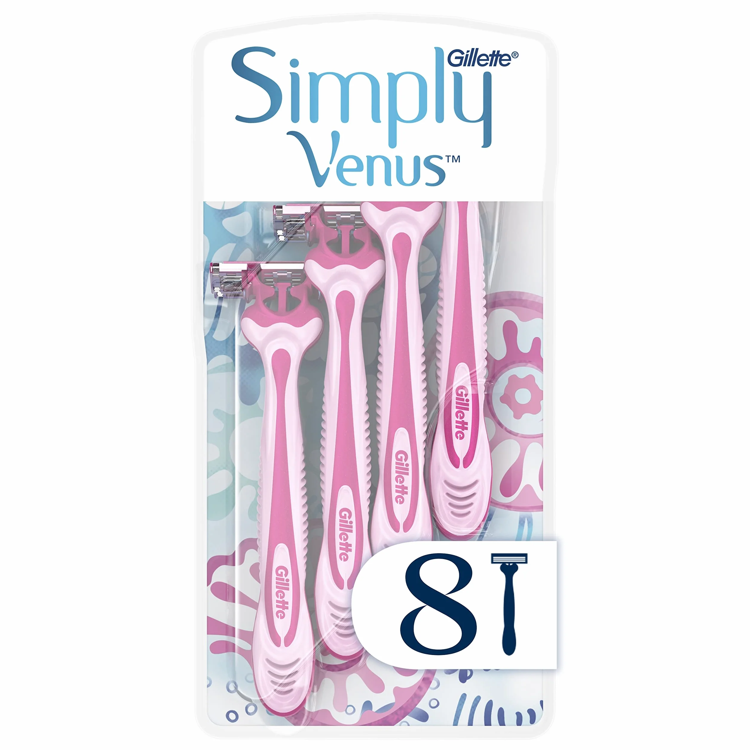 Gillette Venus - Simply Venus3, jednorazowe maszynki do golenia dla kobiet - 8 sztuk