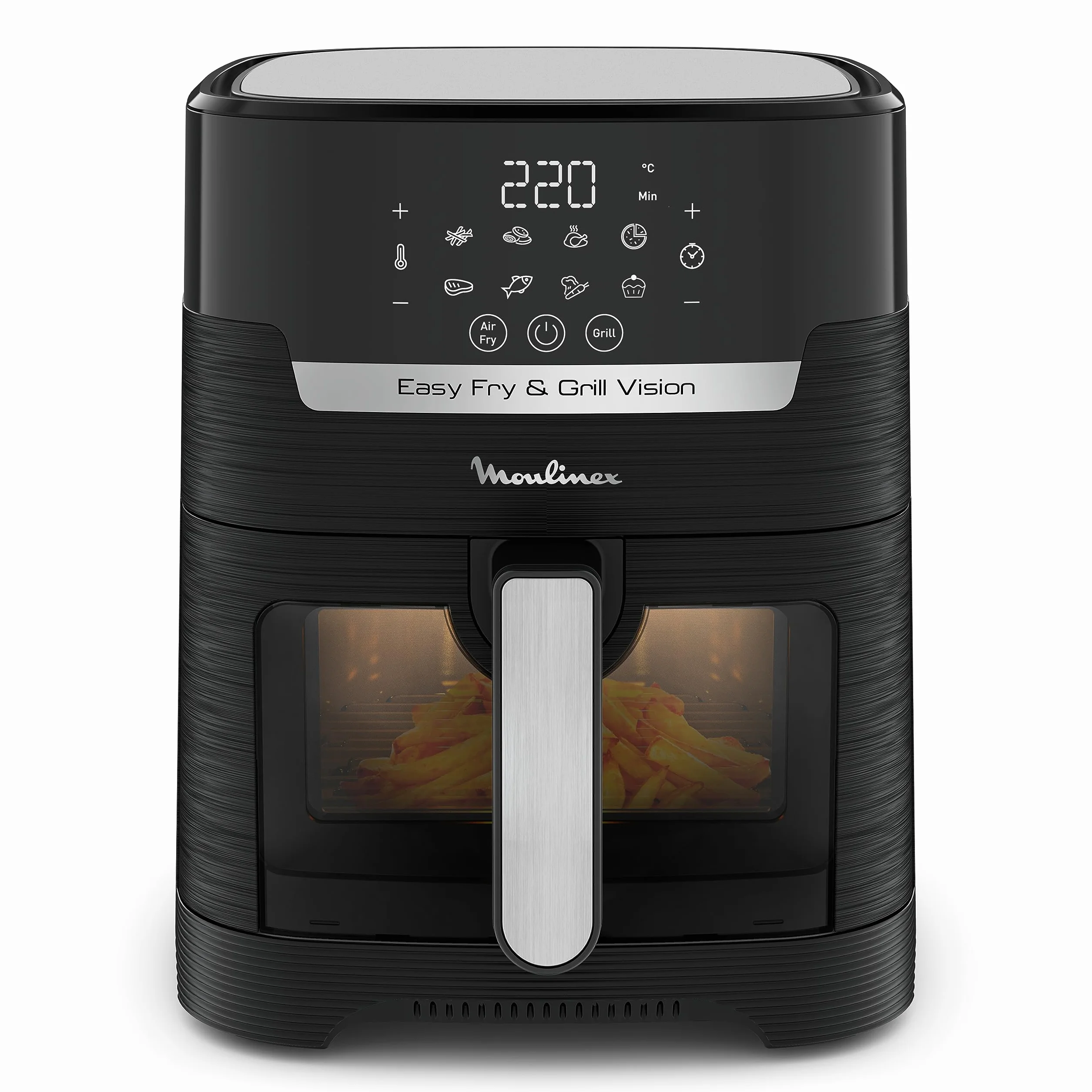 Moulinex Easy Fry & Grill Vision frytkownica powietrzna 4,2 l z oknem 10 funkcji Extra Crisp czarna EZ5068