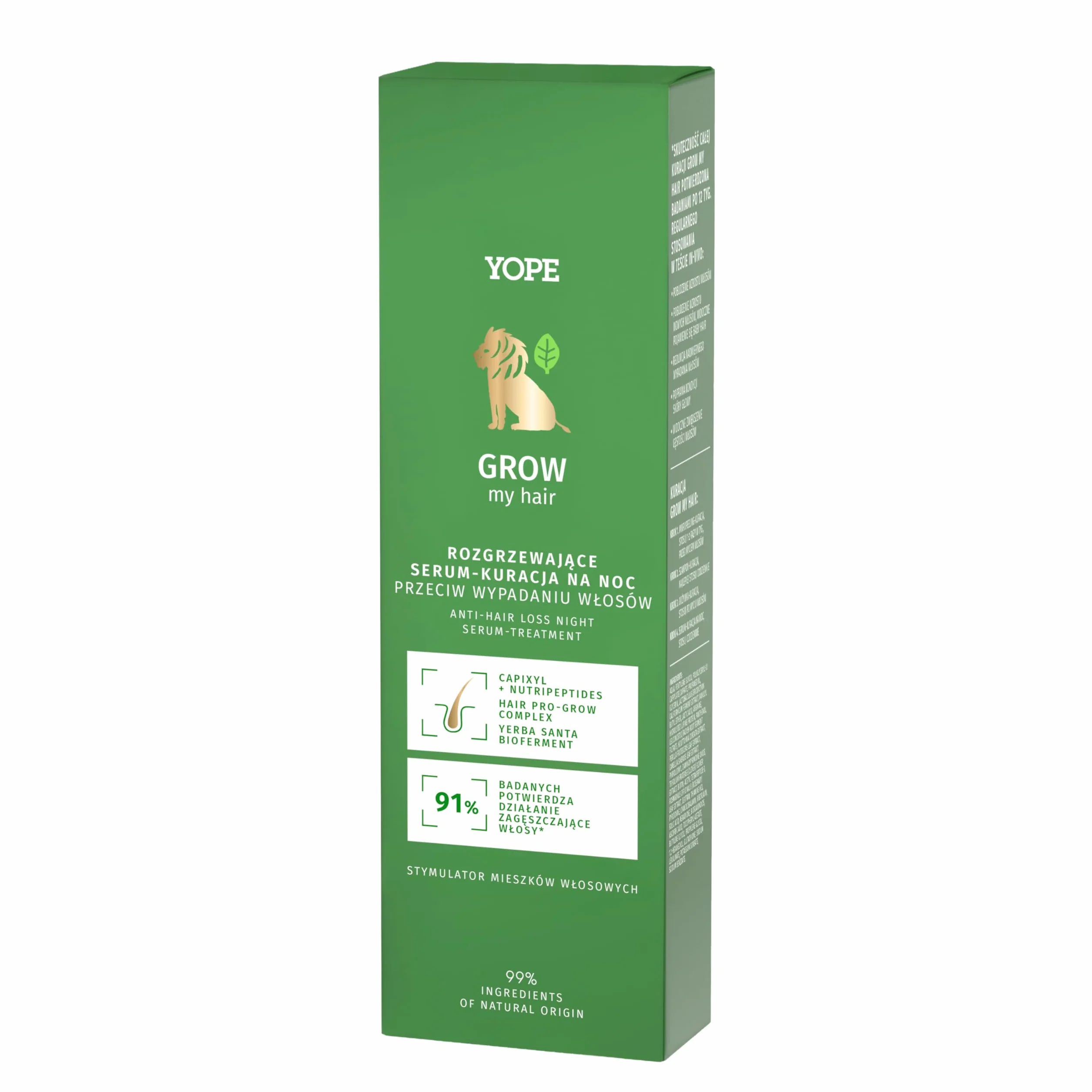 YOPE GROW Hair Serum Przeciw Wypadaniu Włosów Na Noc 110 ml Naturalna Wegańska