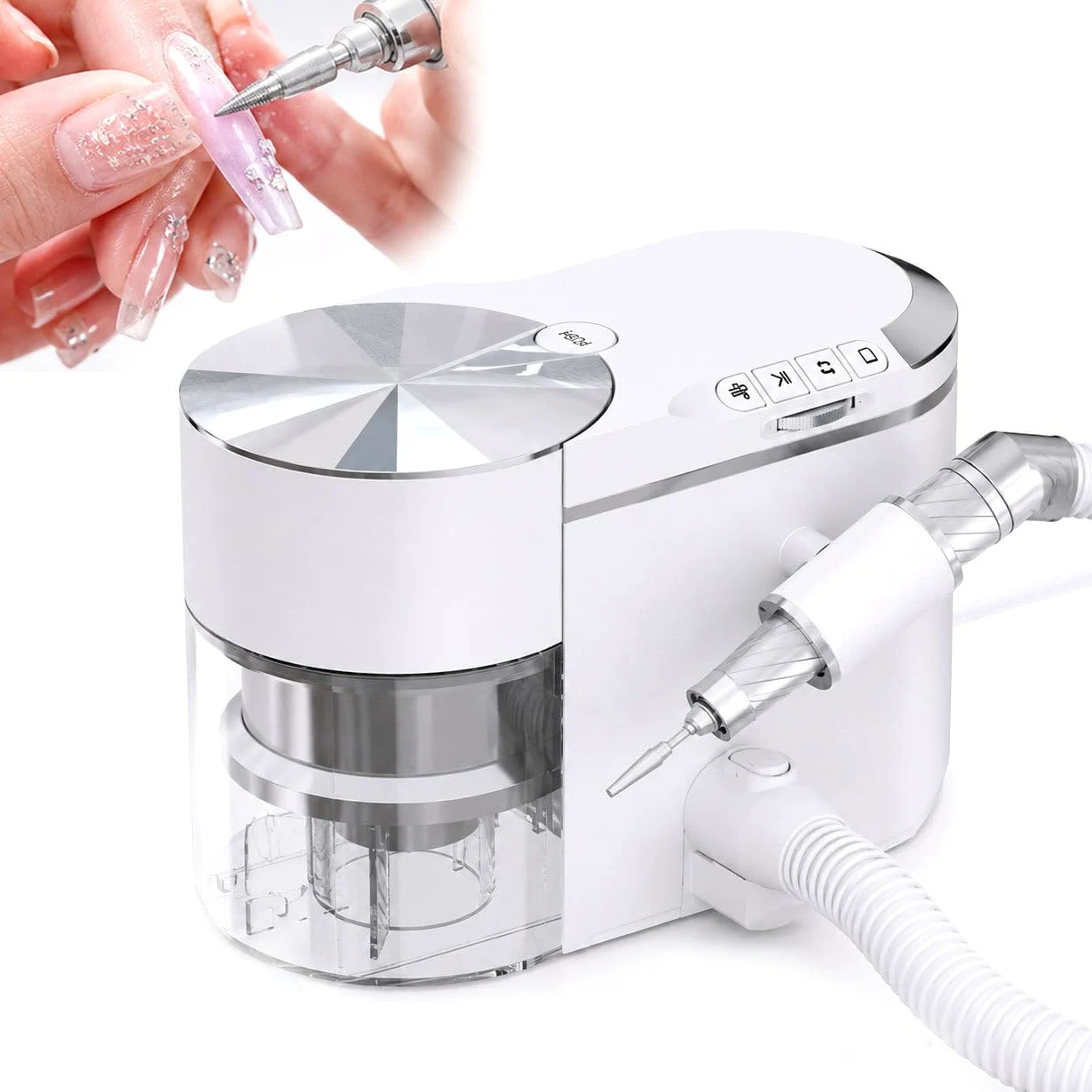 Frezarka Do Paznokci I Urządzenie Do Manicure,Elektryczny Zestaw Do Odkurzania I Wiertarki Do Paznokci,Bardzo Cichy Poniżej 68 Db,Wąż Przedłużający,Do Salonów Jubilerskich